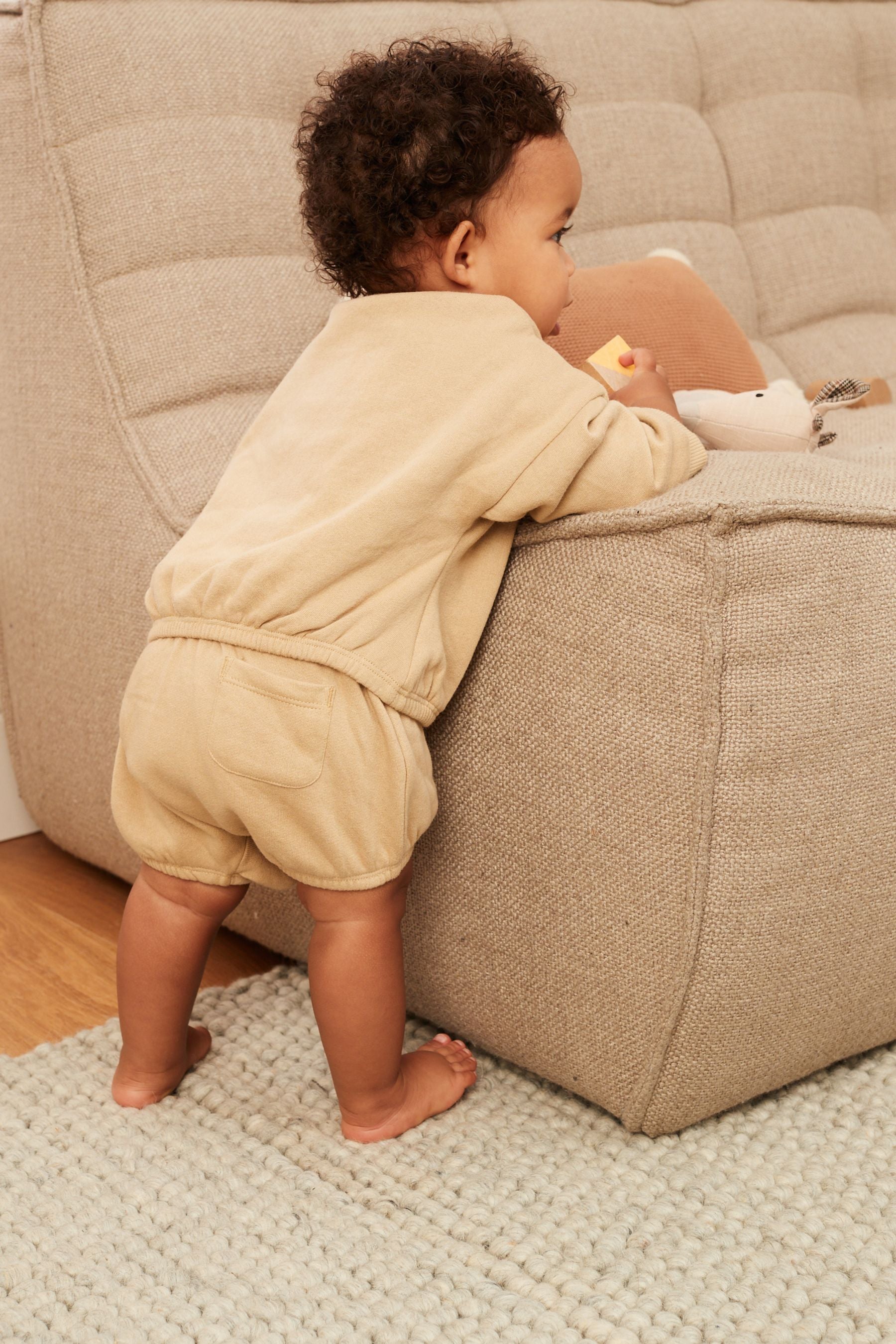 Cream/Yellow Cosy Sweatshirt and Bloomer Shorts Baby 2 Piece Set (0mths-2yrs)