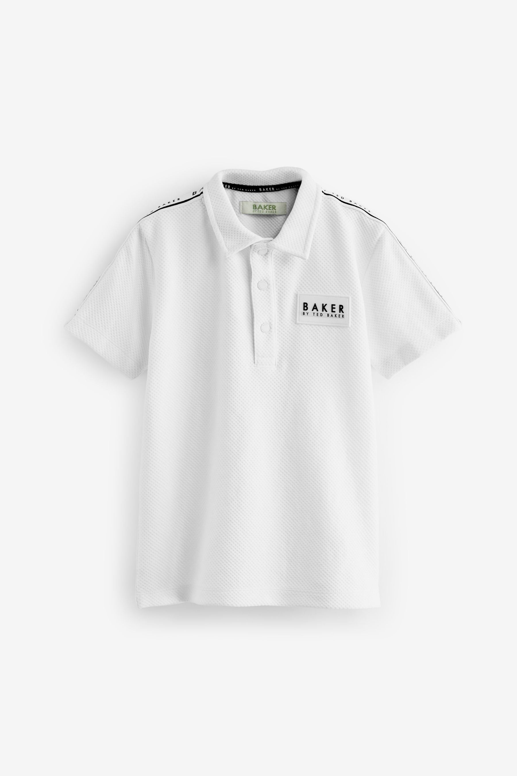 White Baker by Ted Baker Textured White Polo Shirt