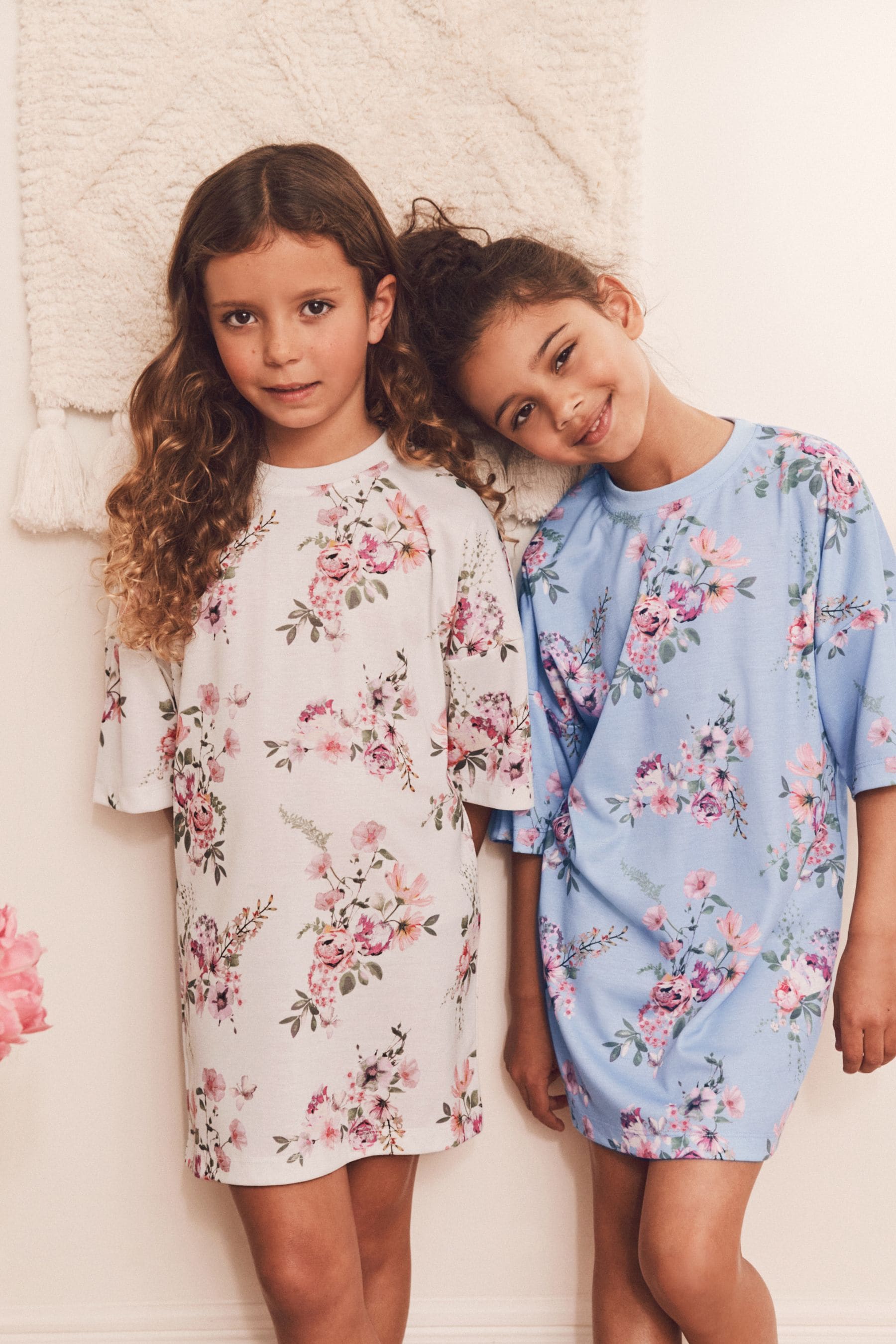 Blue/White Floral Nighties 2 Pack (2-14yrs)