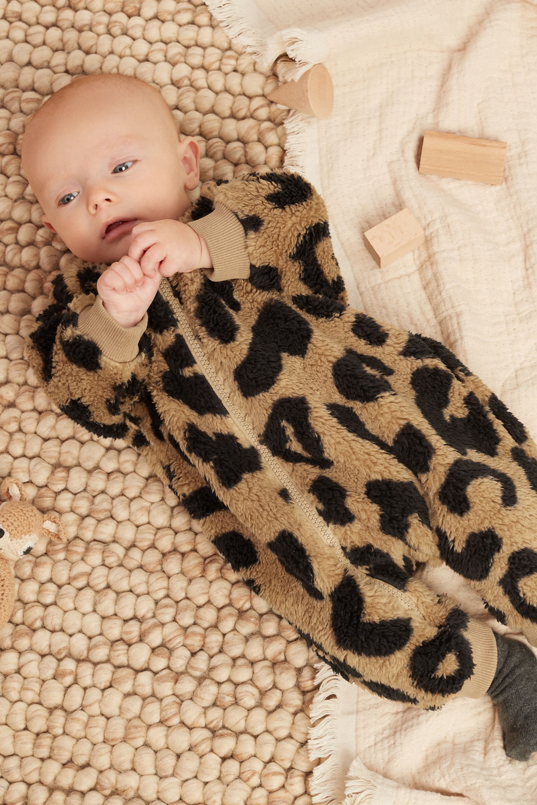 Brown Cosy Fleece Sleepsuit