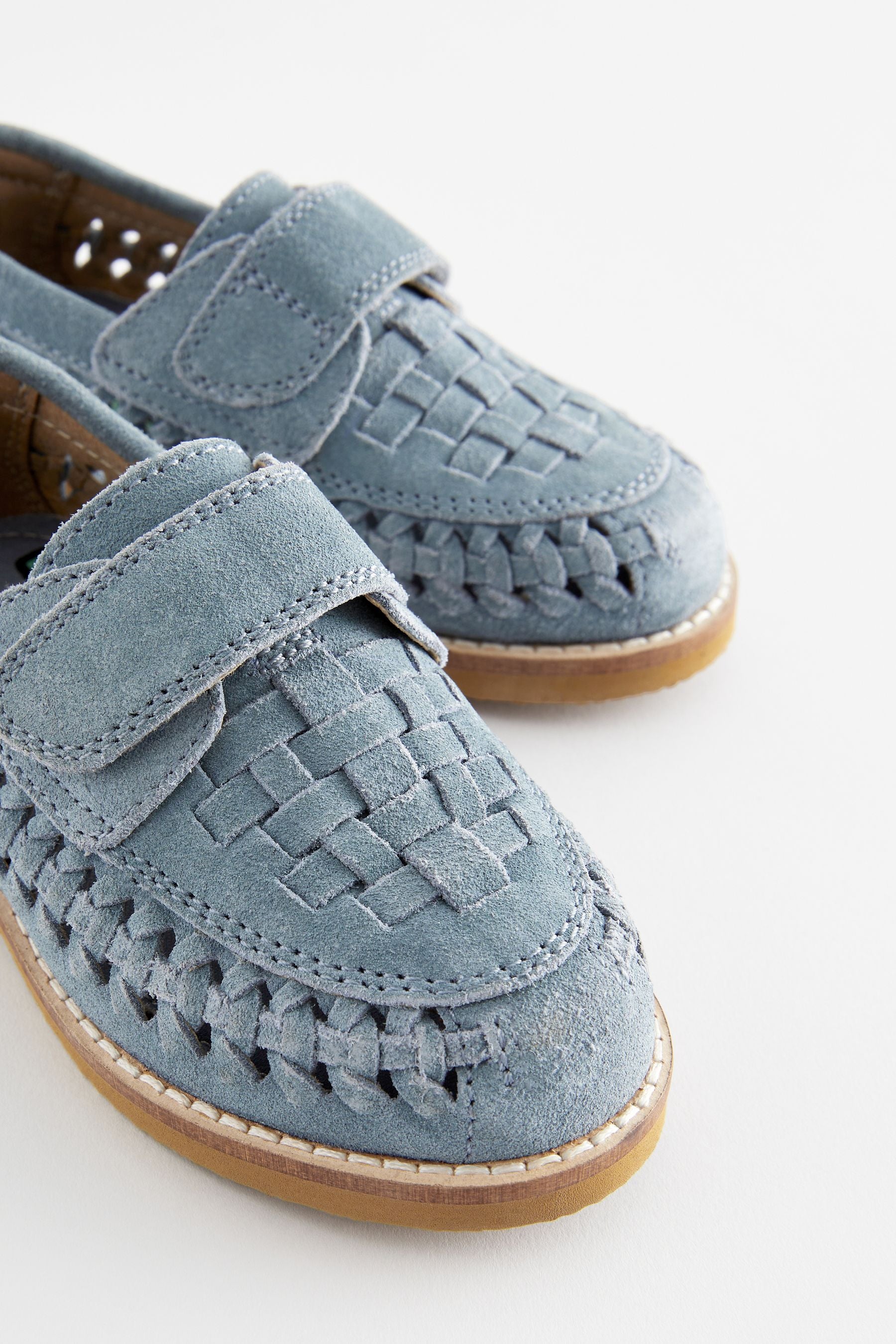 Blue Woven Loafers