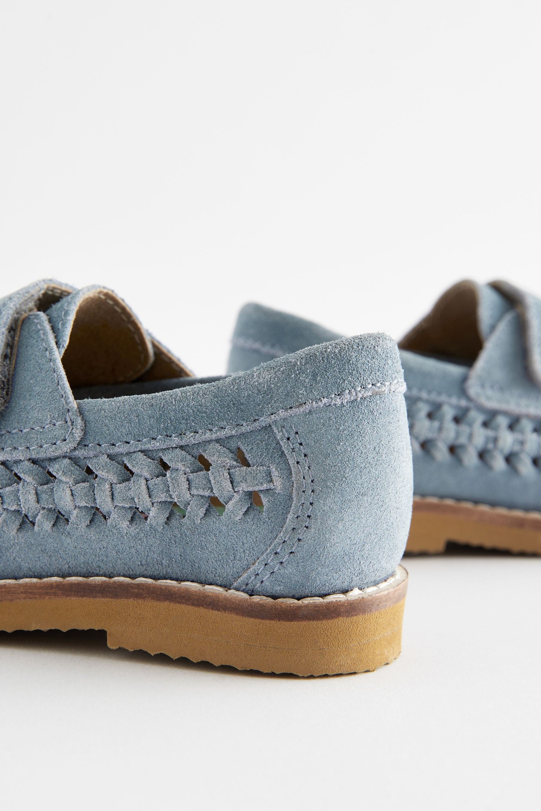 Blue Woven Loafers