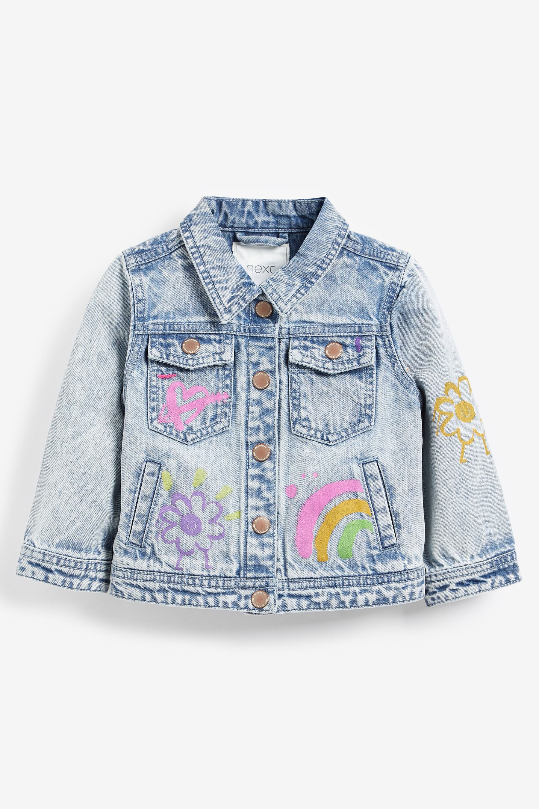 Light Wash Blue Graffit Denim Jacket (3mths-7yrs)