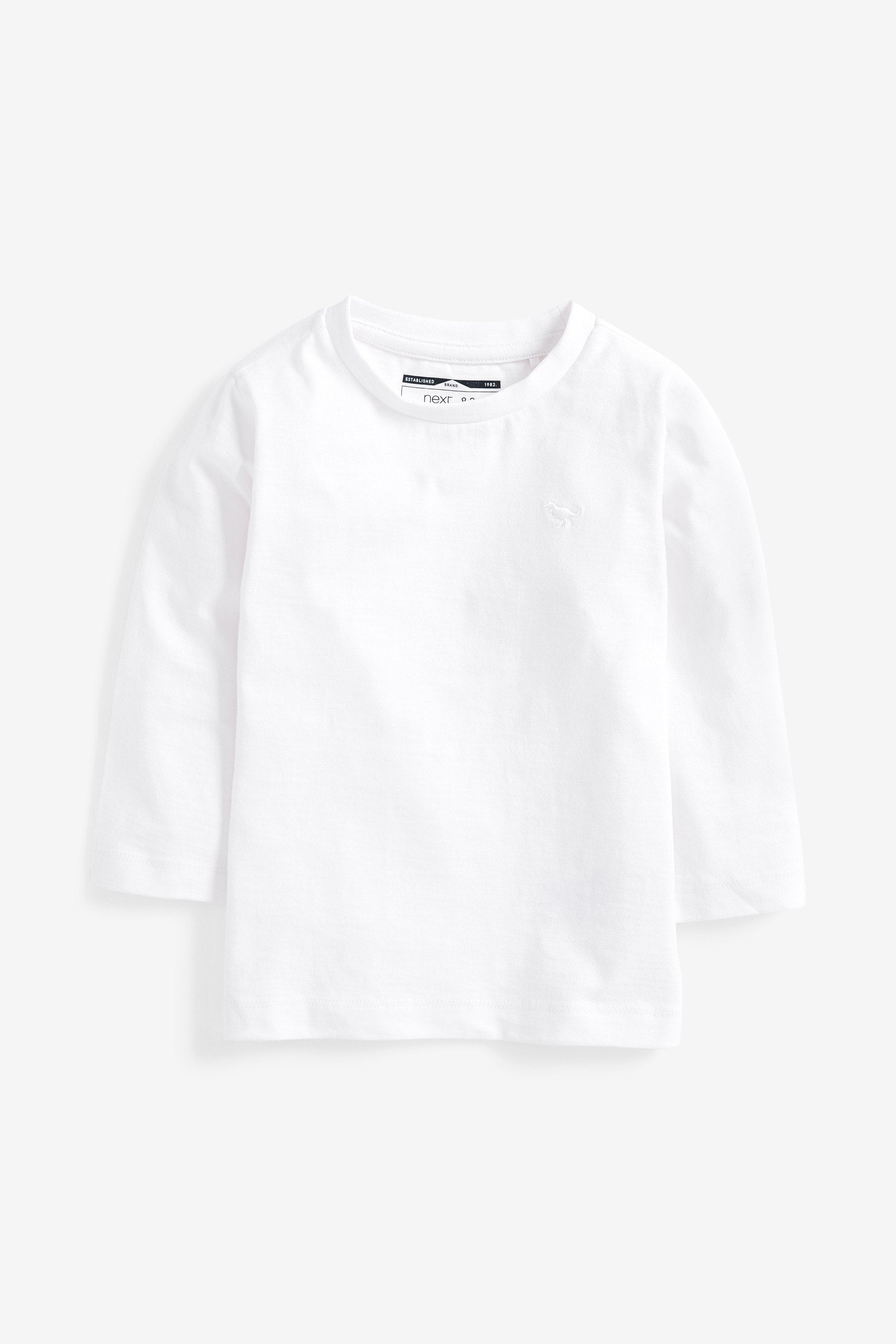 White Long Sleeve Plain T-Shirt (3mths-7yrs)