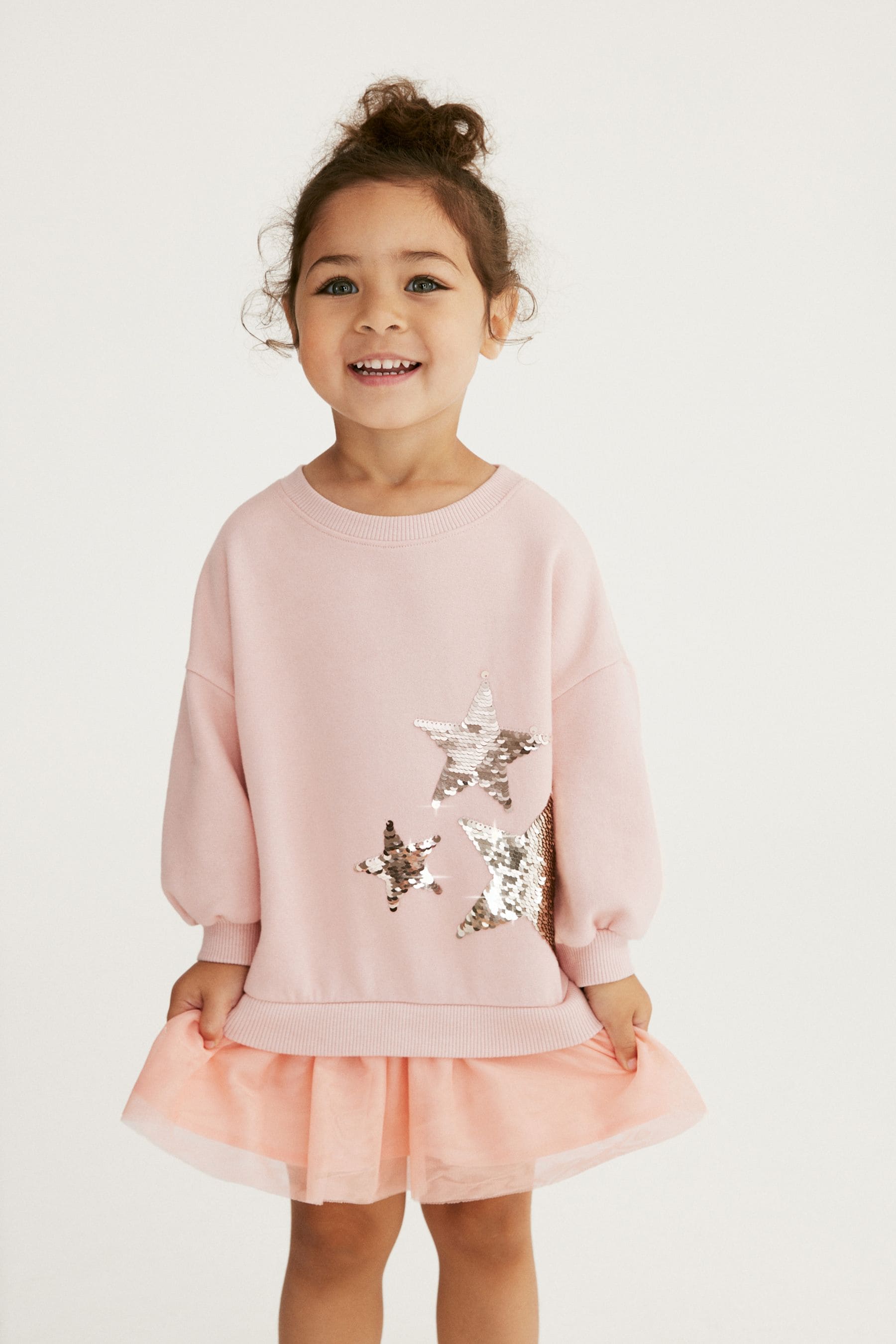 Pink 2-In-1 Sequin Sweatshirt Party Dress (3mths-7yrs)