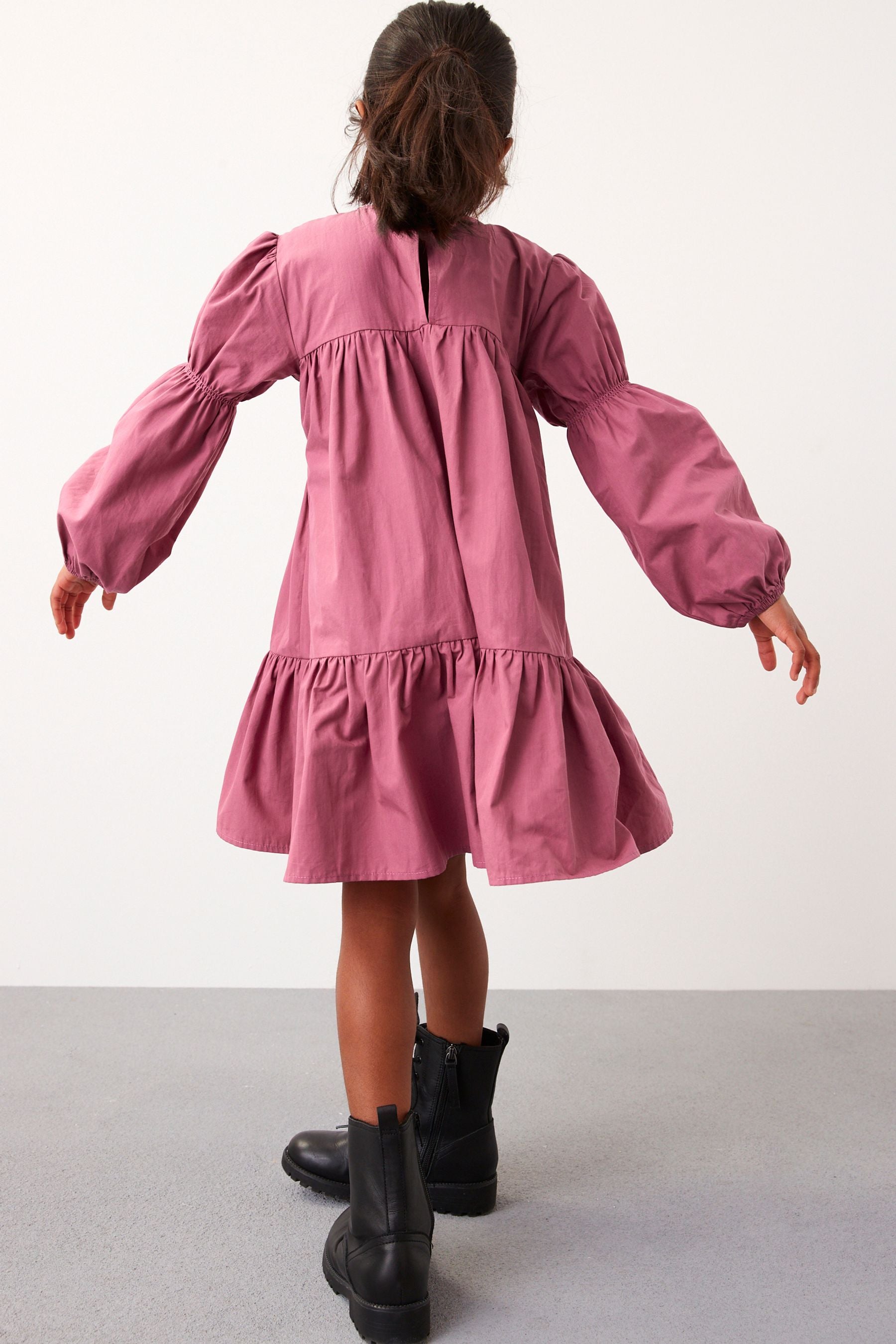 Pink Shirred Cotton Dress (3-16yrs)