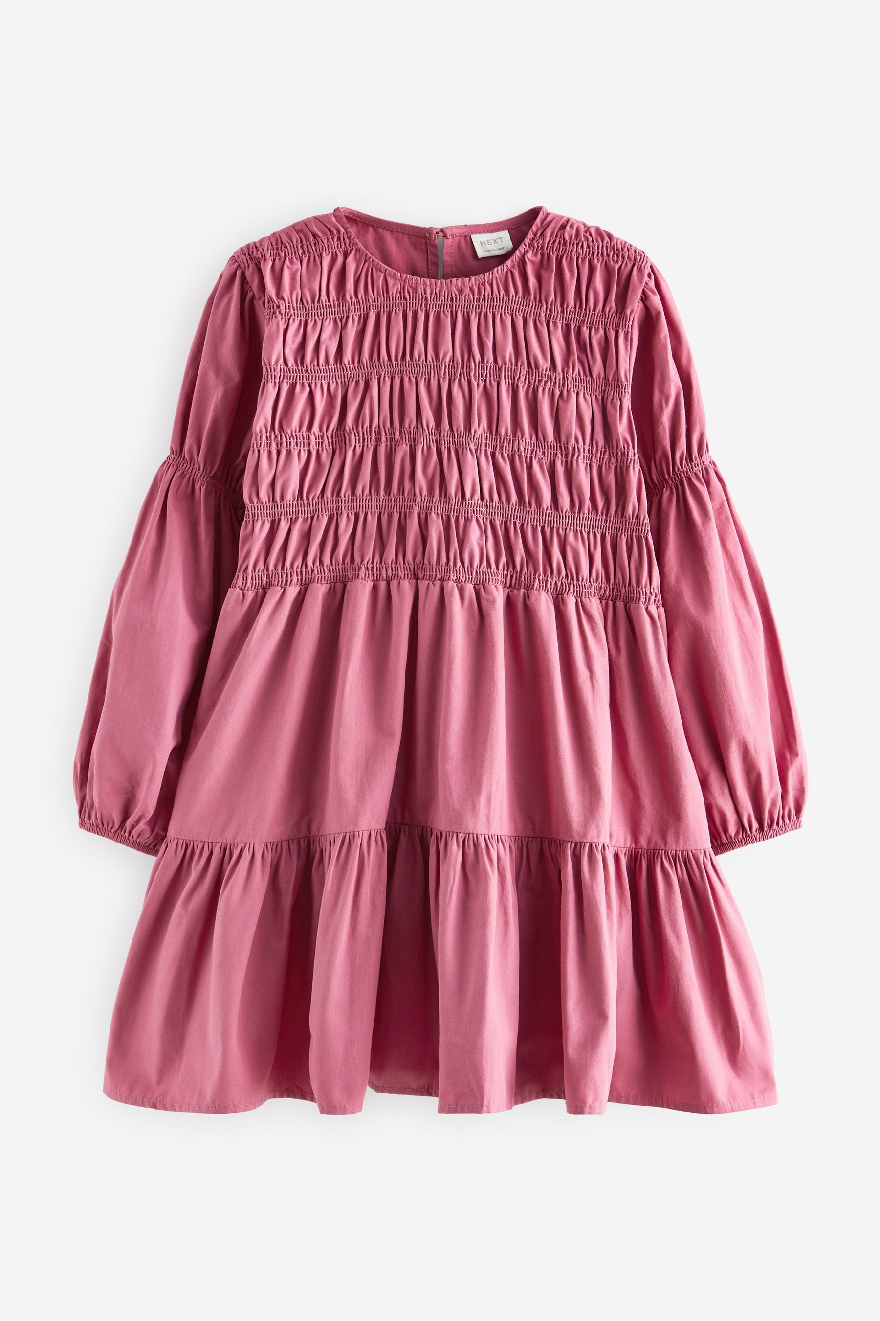 Pink Shirred Cotton Dress (3-16yrs)