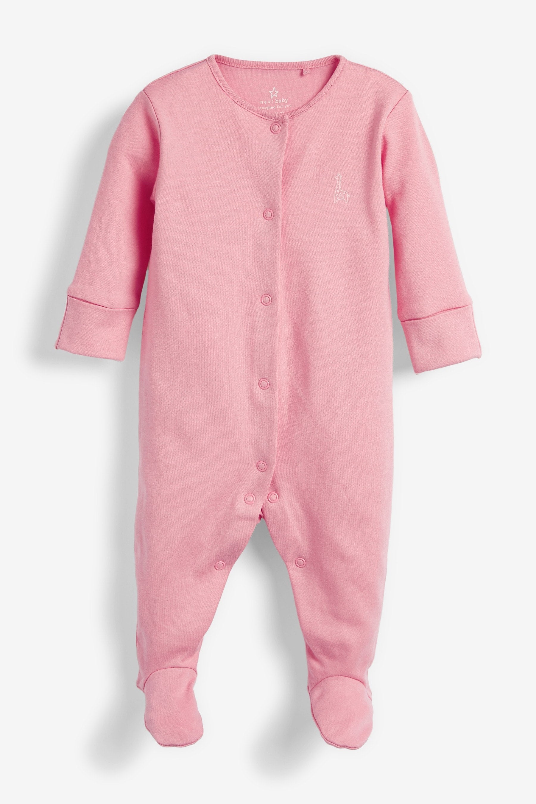 Pink/White Cotton Baby Sleepsuits (0-2yrs)