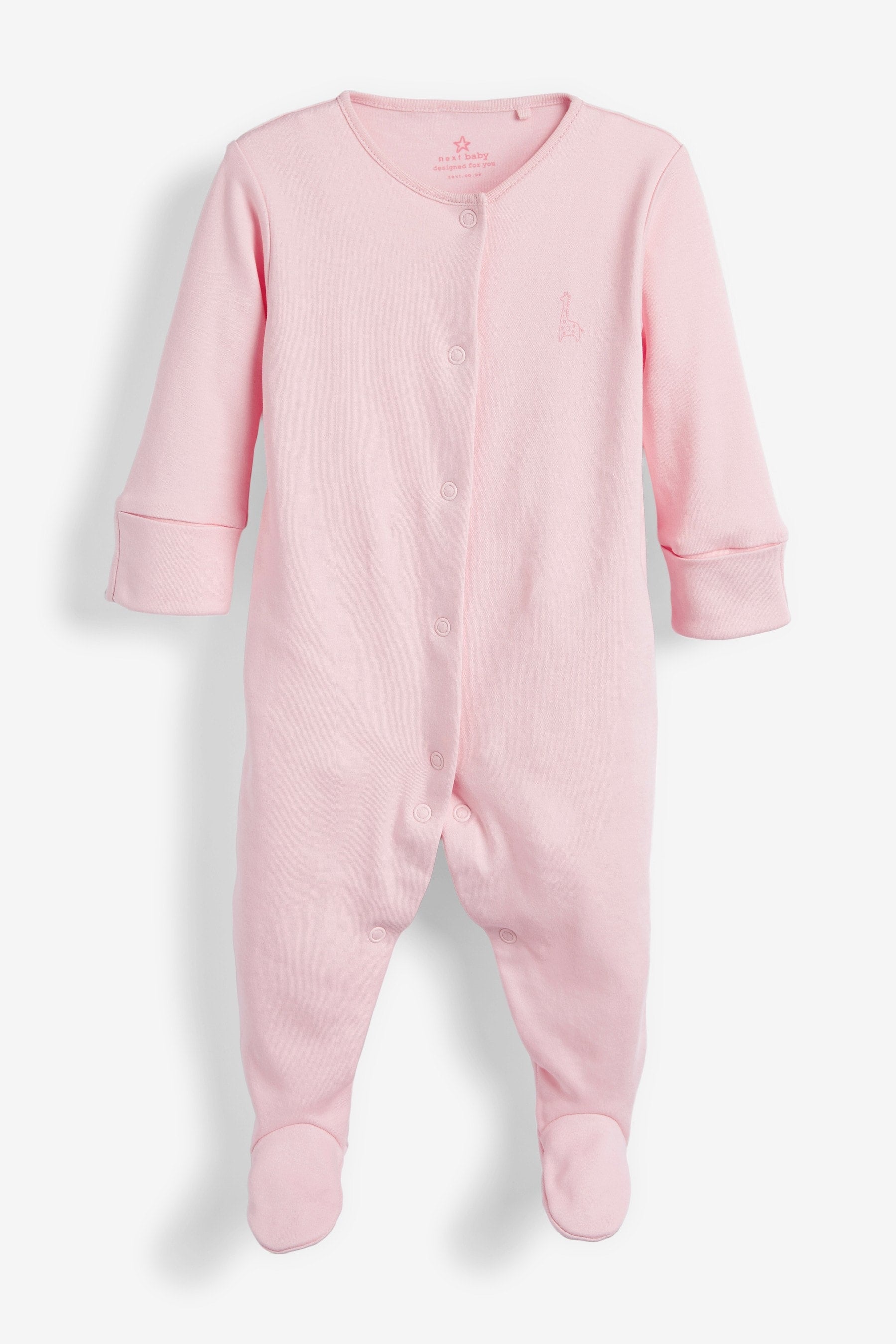 Pink/White Cotton Baby Sleepsuits (0-2yrs)