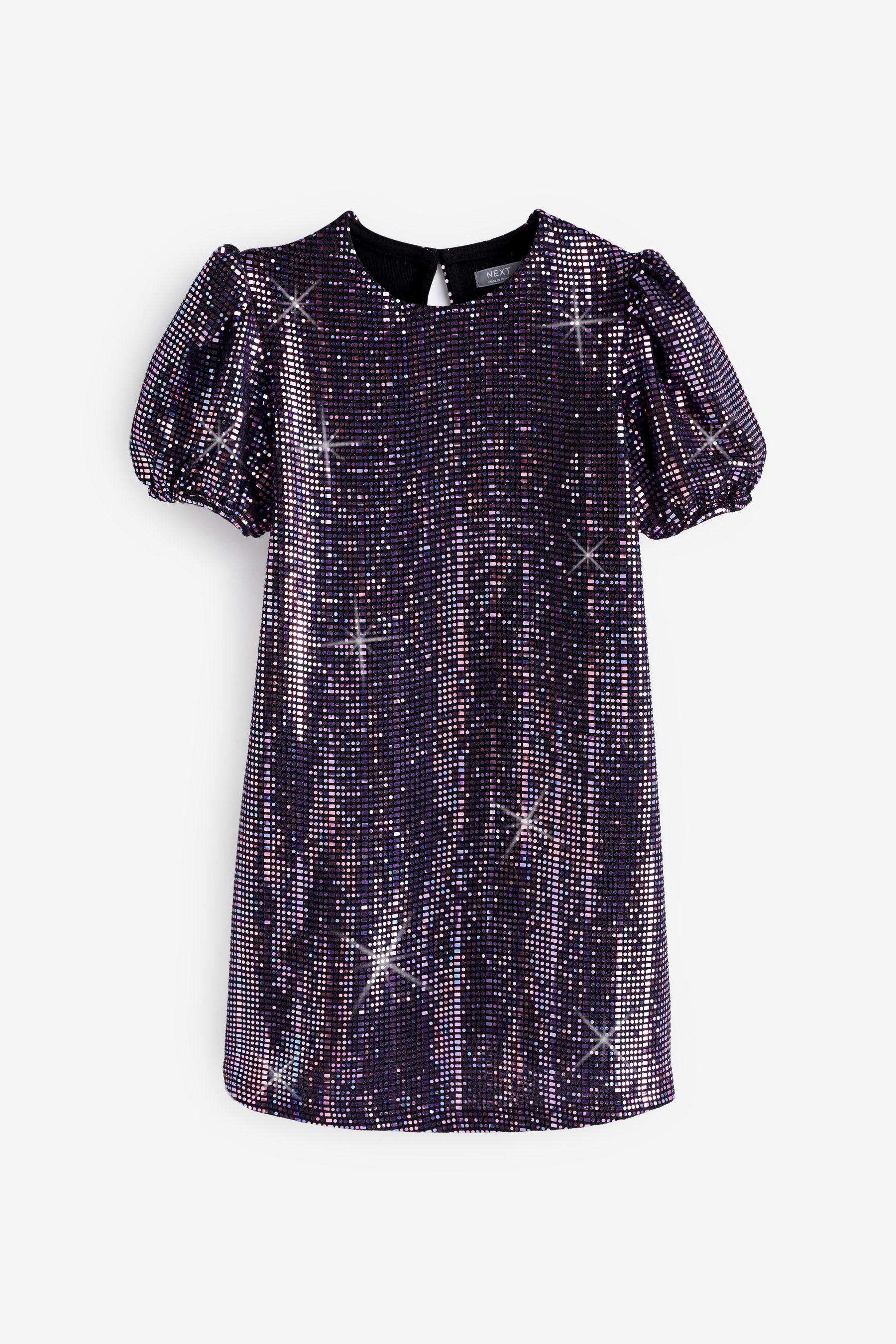 Pink/Black Sequin Sparkle Jersey Dress (3-16yrs)