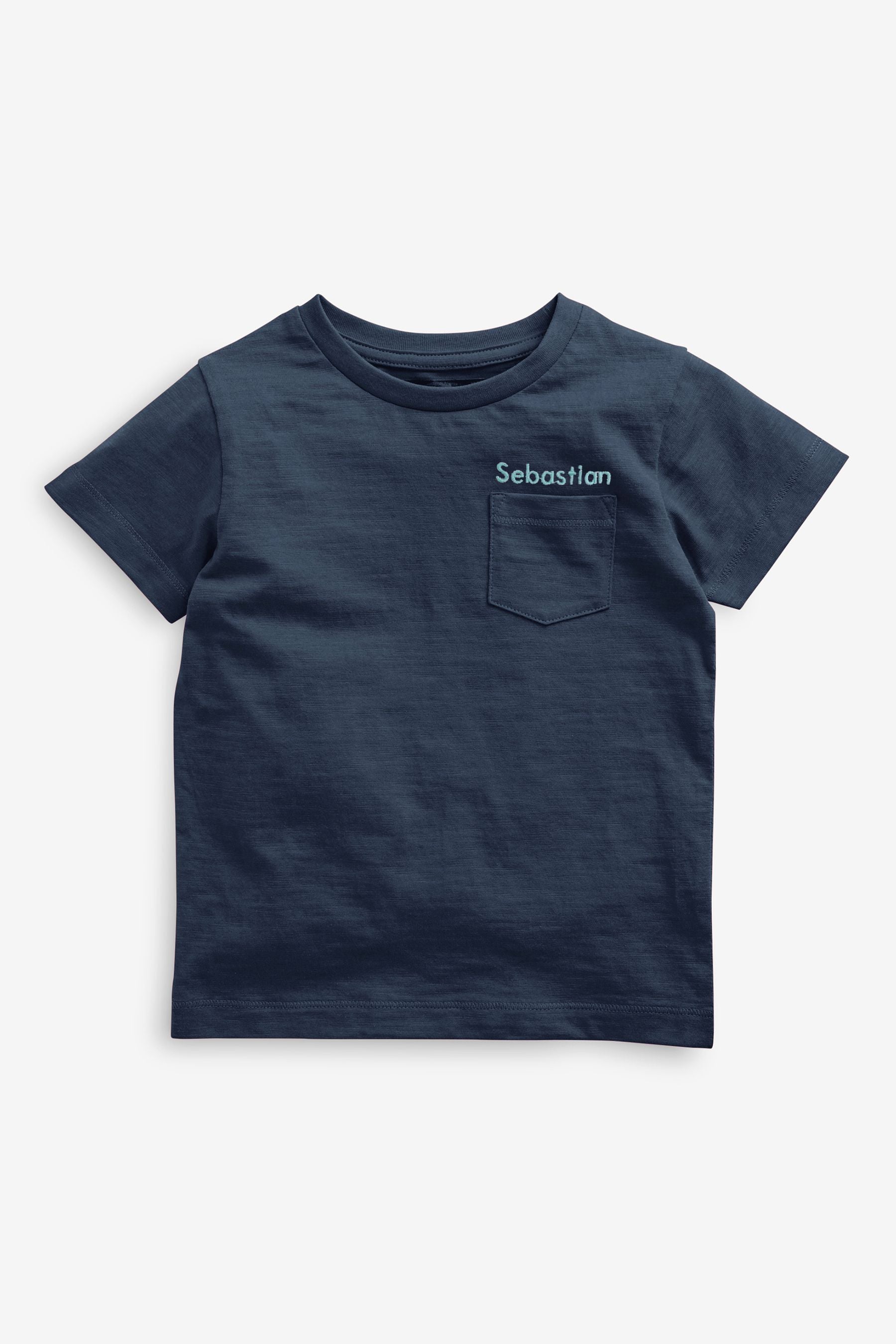 Navy Blue Personalised Short Sleeve T-Shirt (3mths-7yrs)