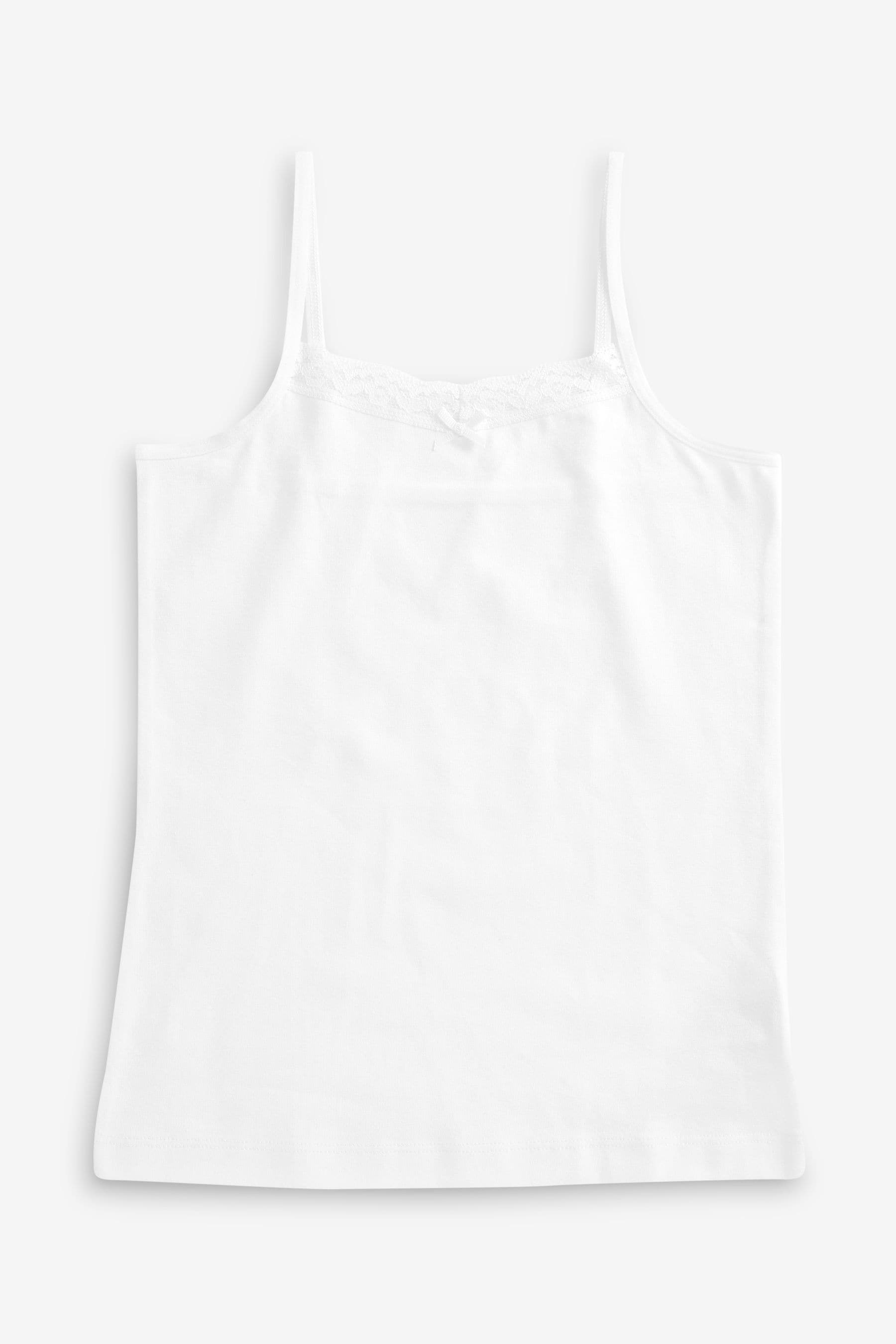 White Strappy Cami Vests 5 Pack (1.5-16yrs)