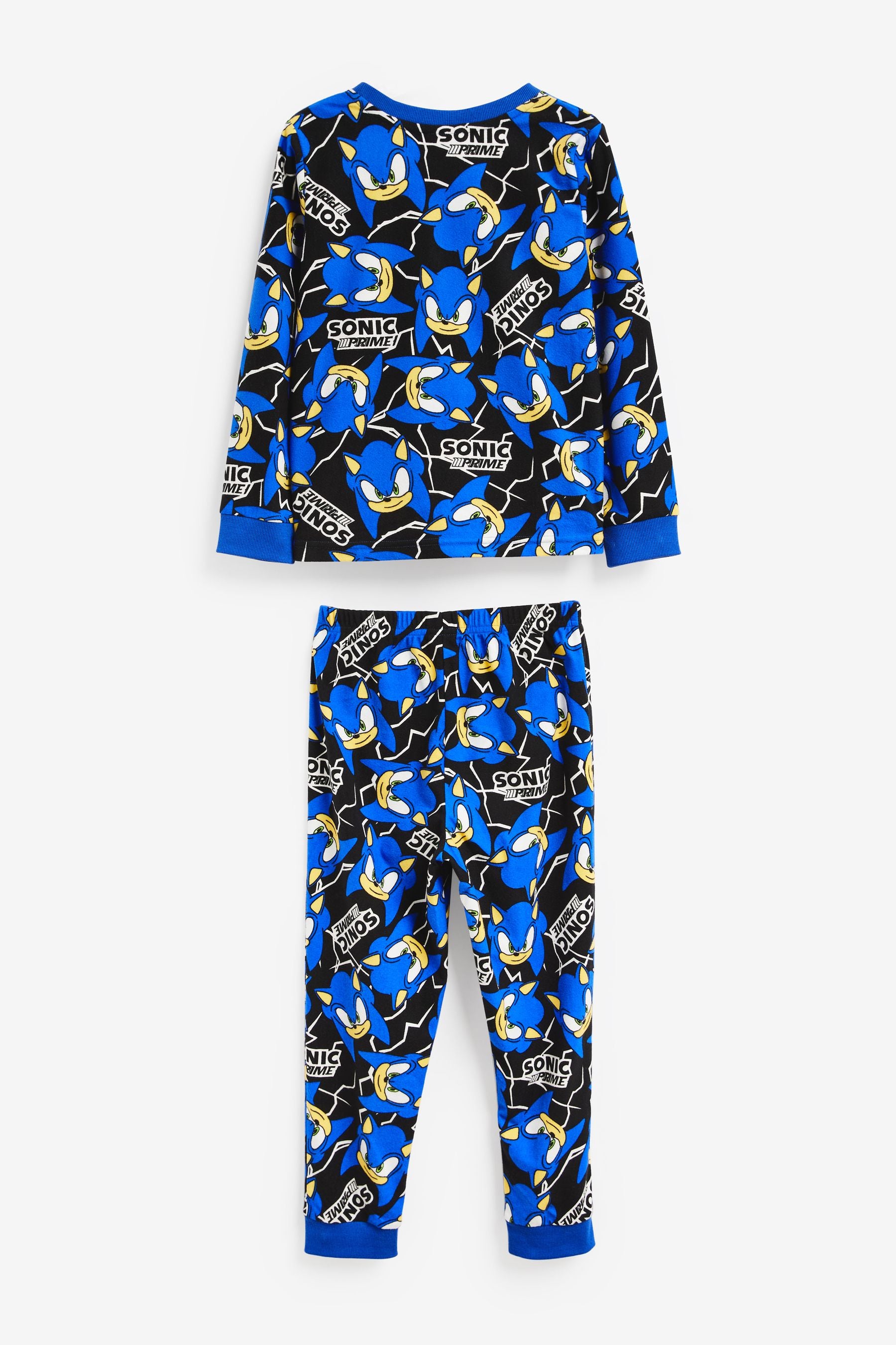 Sonic Blue/Black Soft Touch Fleece with Elastane Pyjamas (3-14yrs)