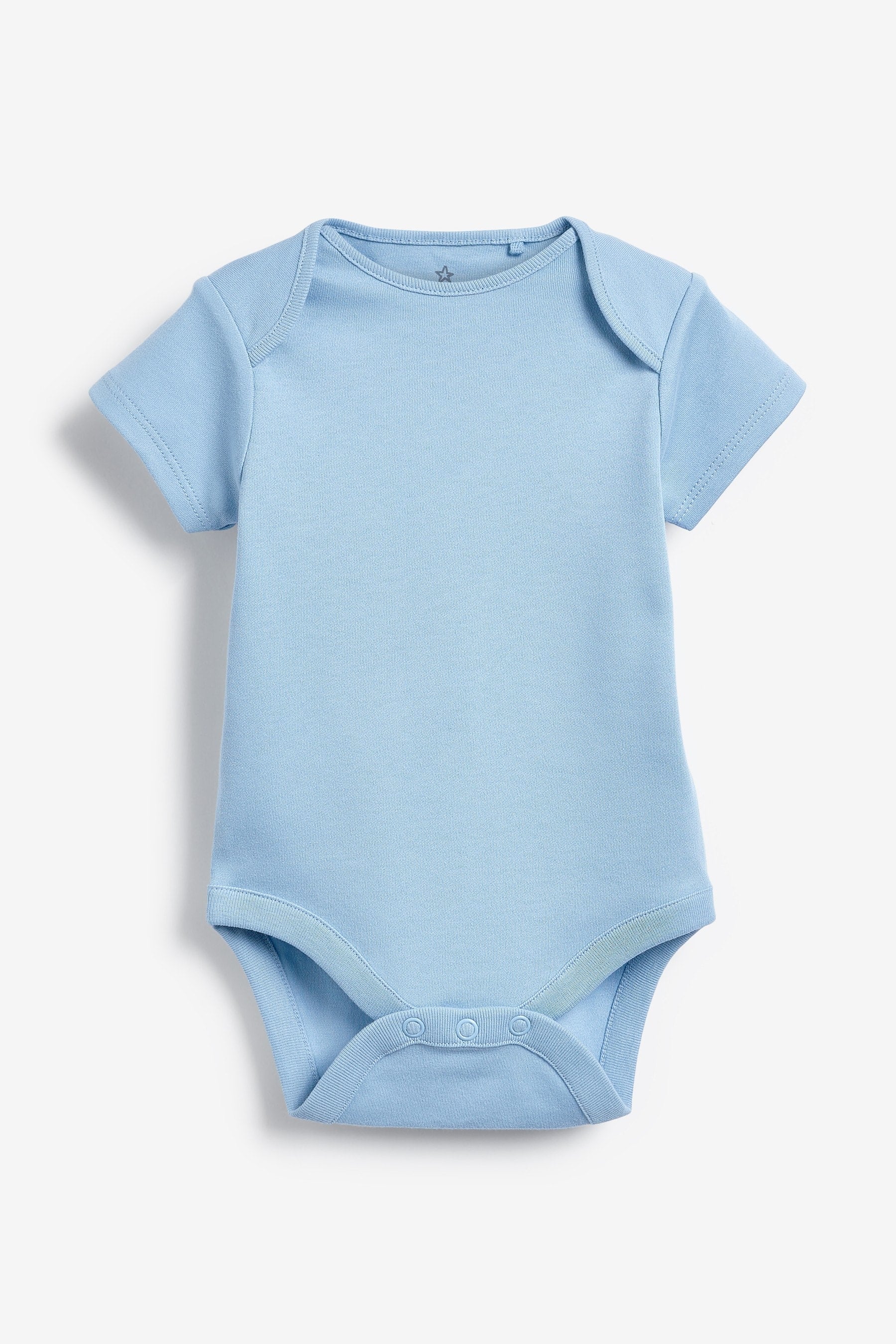 Blue/White Plain Baby Bodysuits