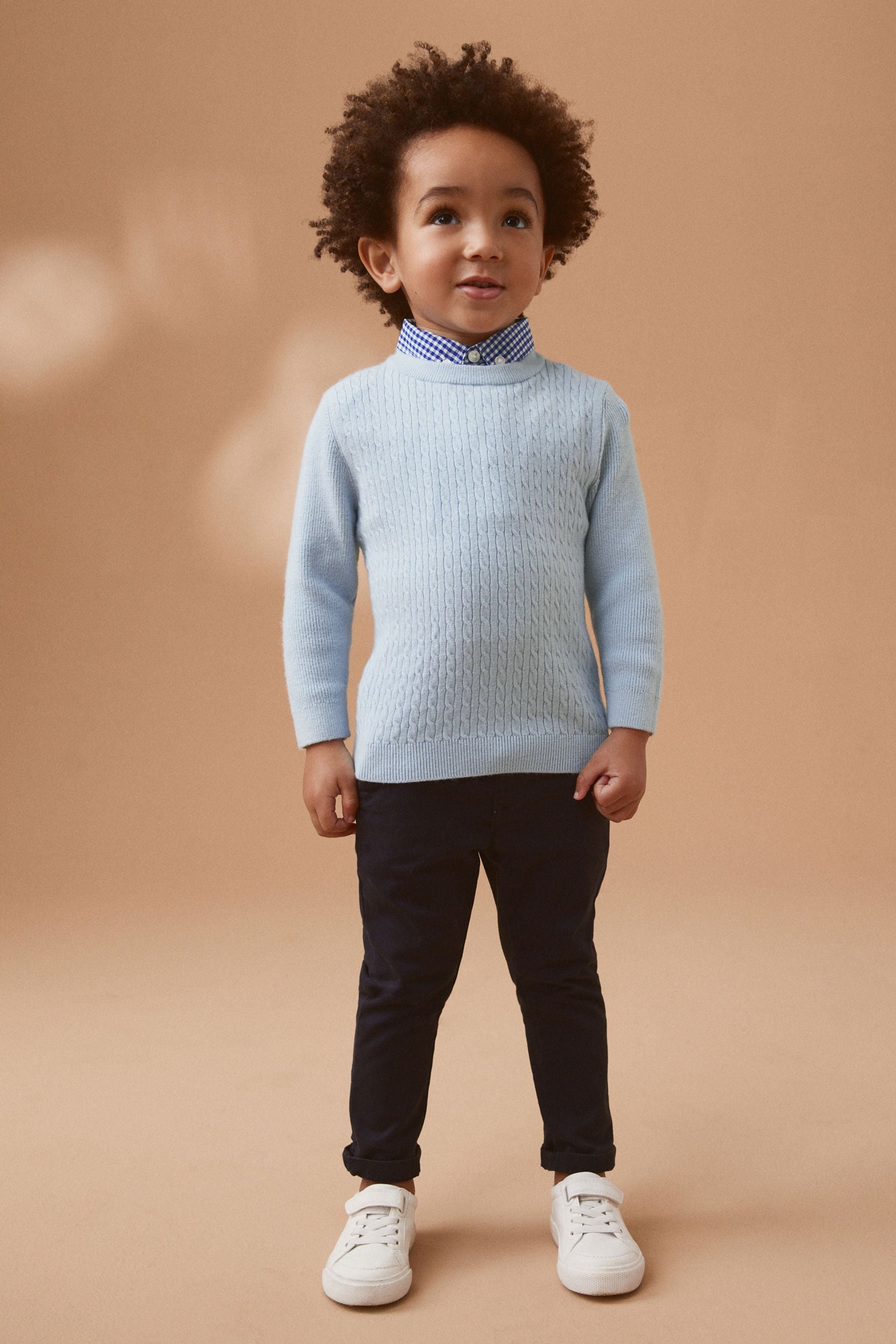 Blue Plain Mockshirt Jumper (3mths-7yrs)