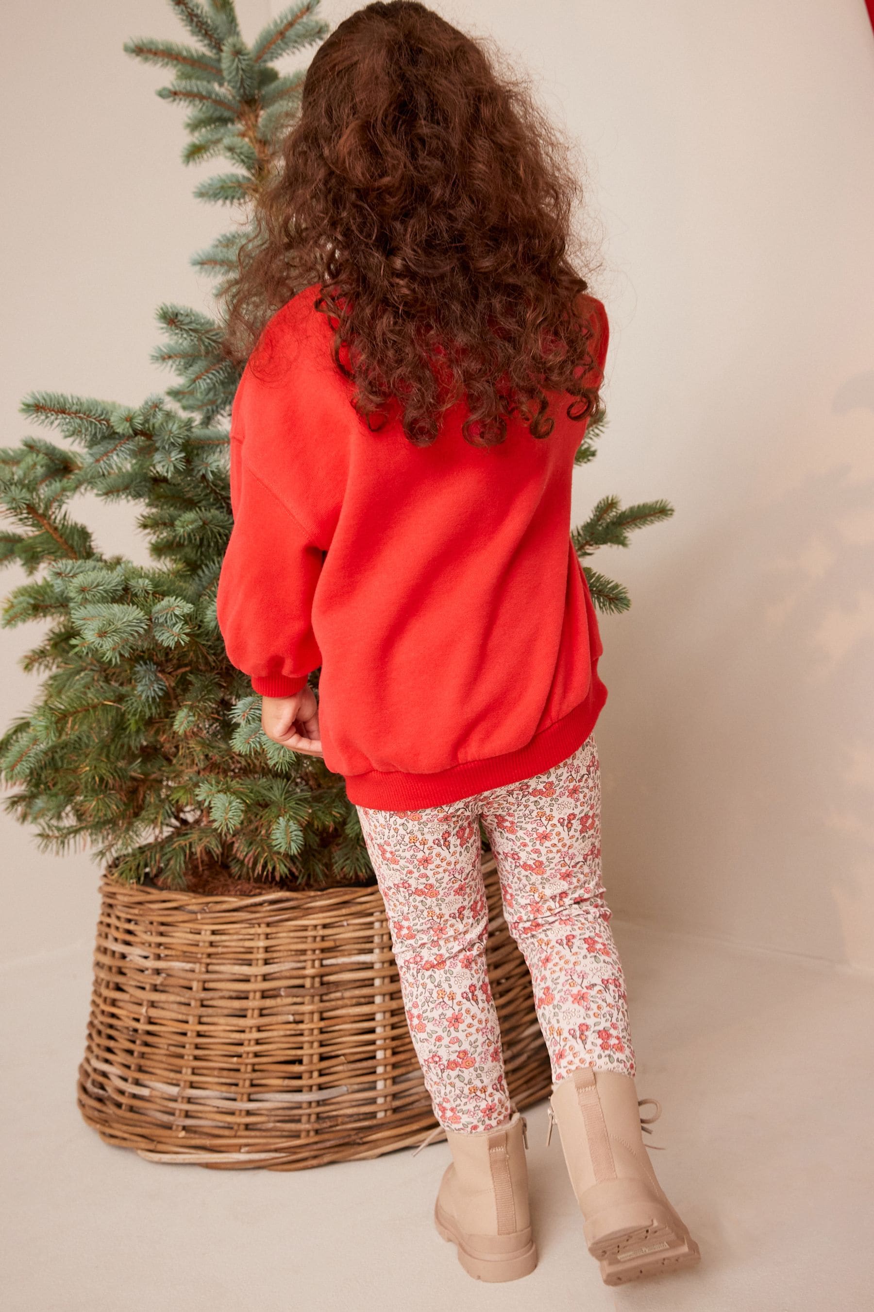 Red Reindeer Christmas Sweat and Leggings Set (3mths-7yrs)