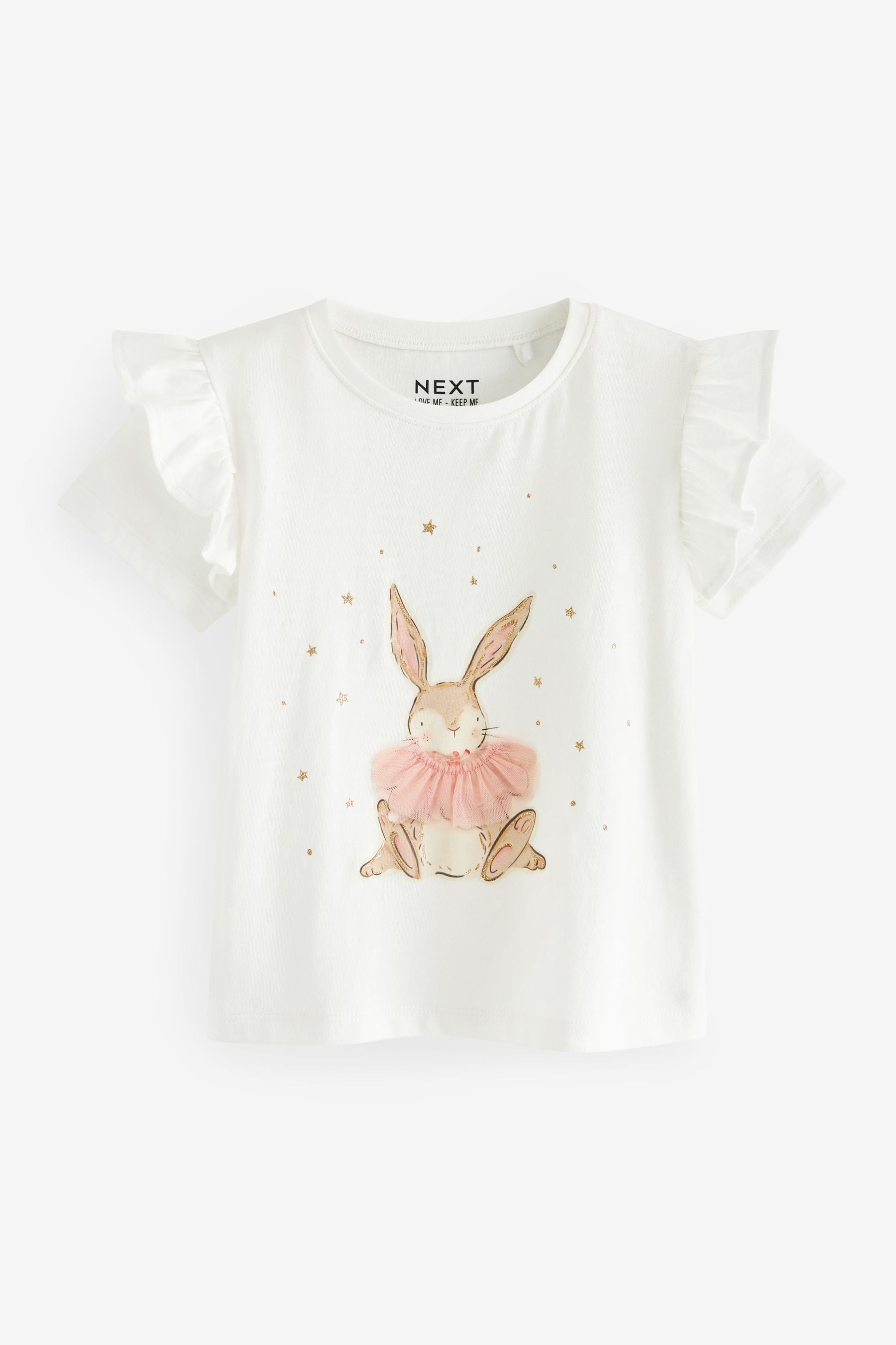 White Short Sleeve Bunny T-Shirt (3mths-7yrs)