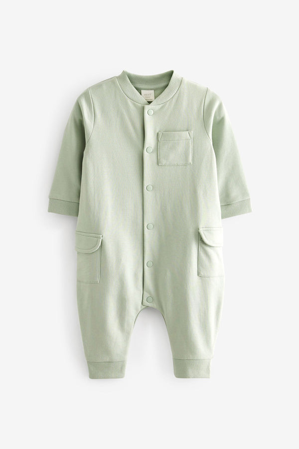 Mint Green Cargo Cosy Sweat Jersey Baby Romper