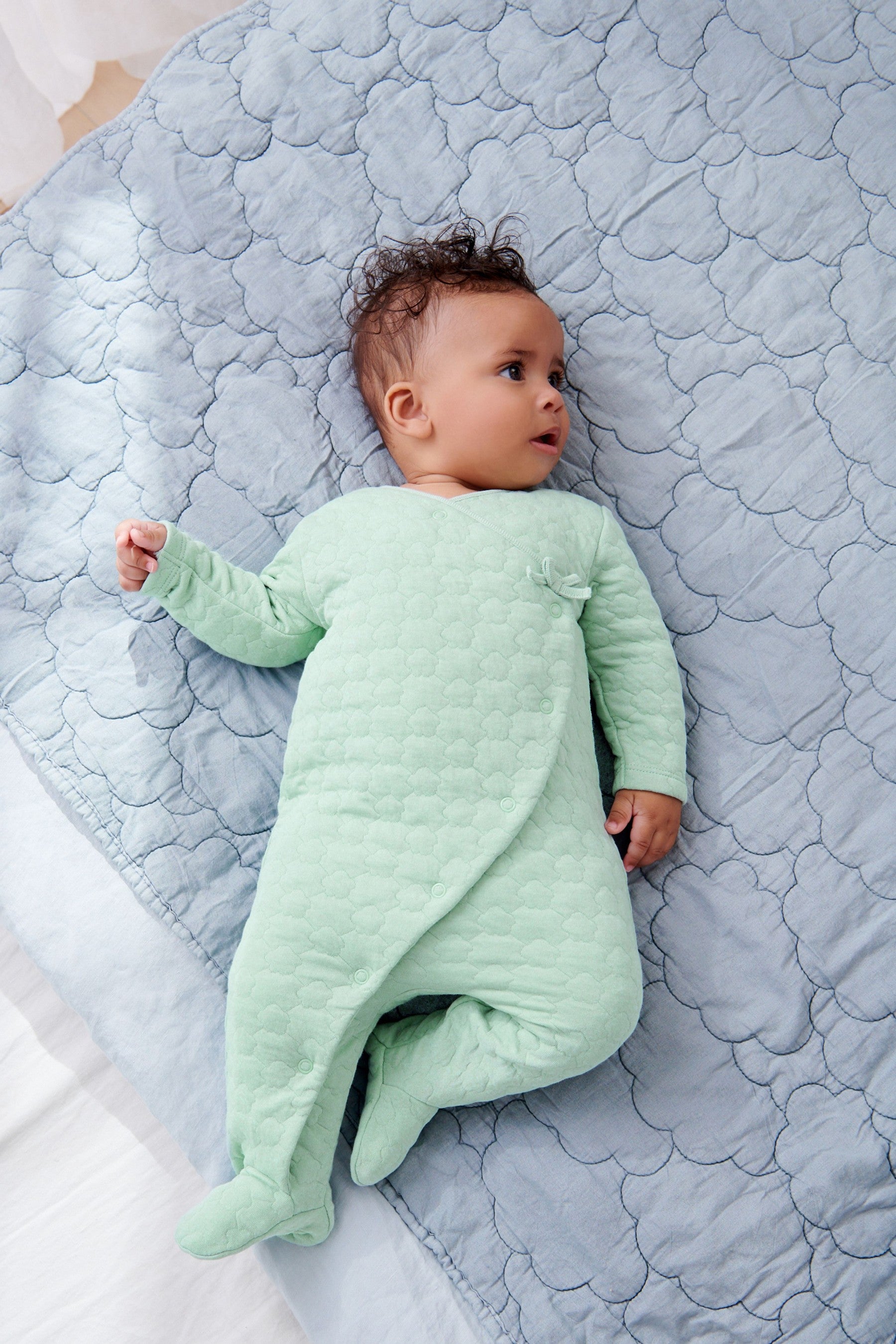 Mint Green Baby Quilted Sleepsuit