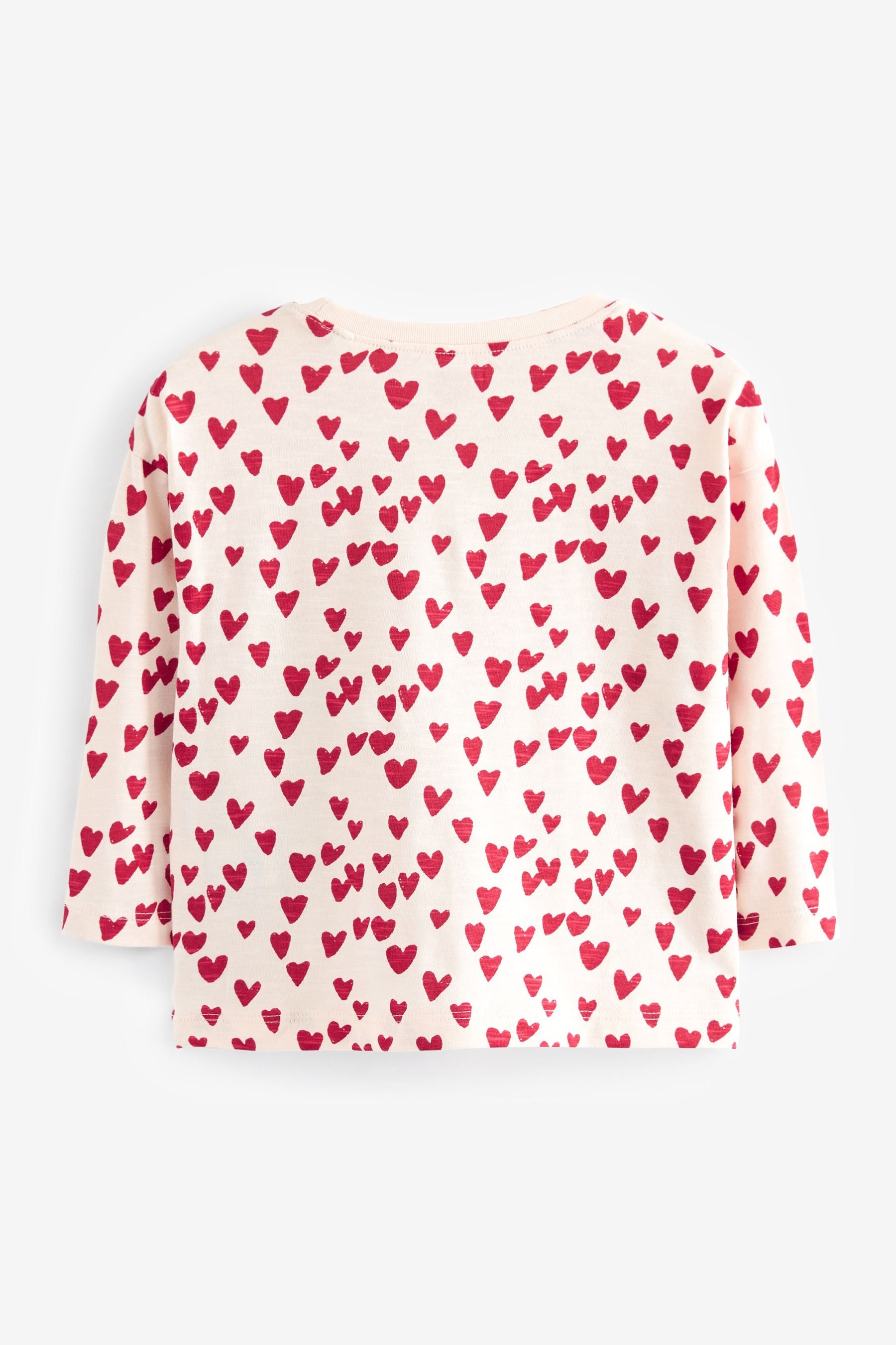 Pink Heart Long Sleeve Bag T-Shirt (3mths-7yrs)