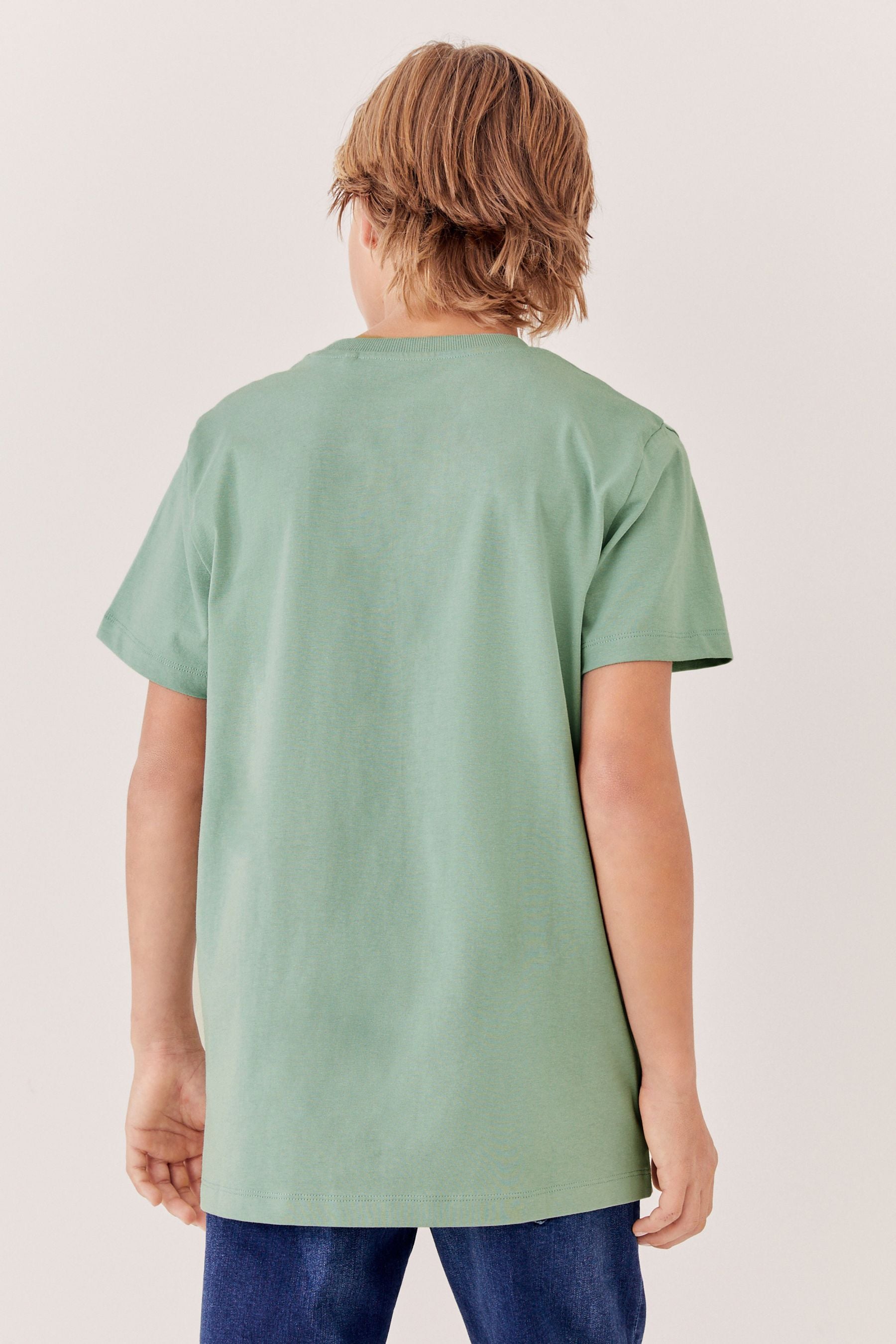 Green Pale Cotton Short Sleeve T-Shirt (3-16yrs)