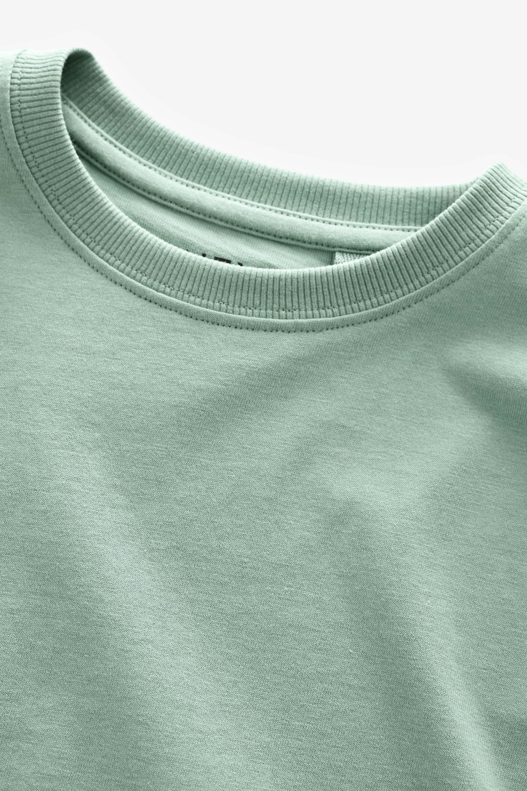 Green Pale Cotton Short Sleeve T-Shirt (3-16yrs)