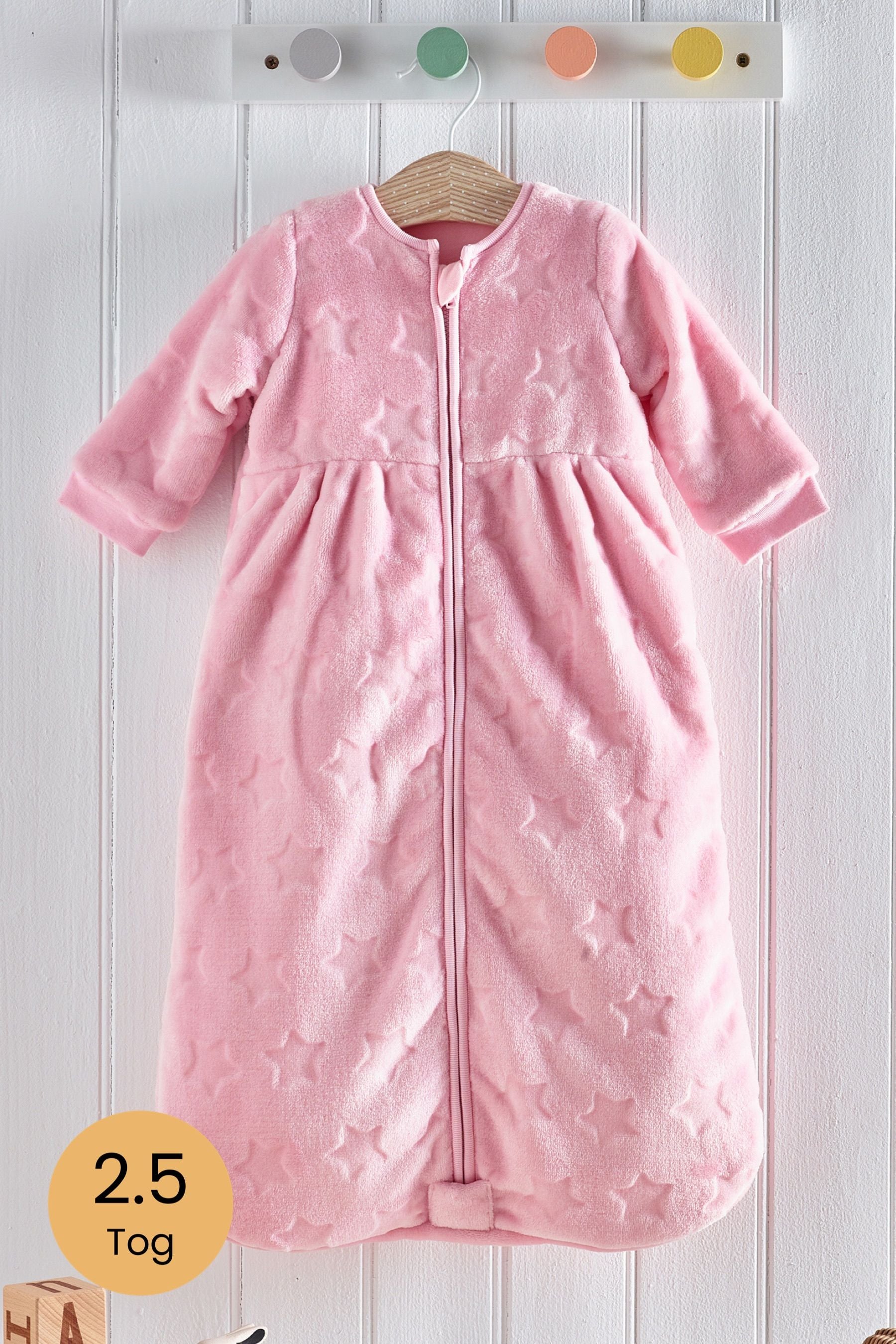 Pink Star Fleece Baby Supersoft 2.5 Tog Sleep Bag