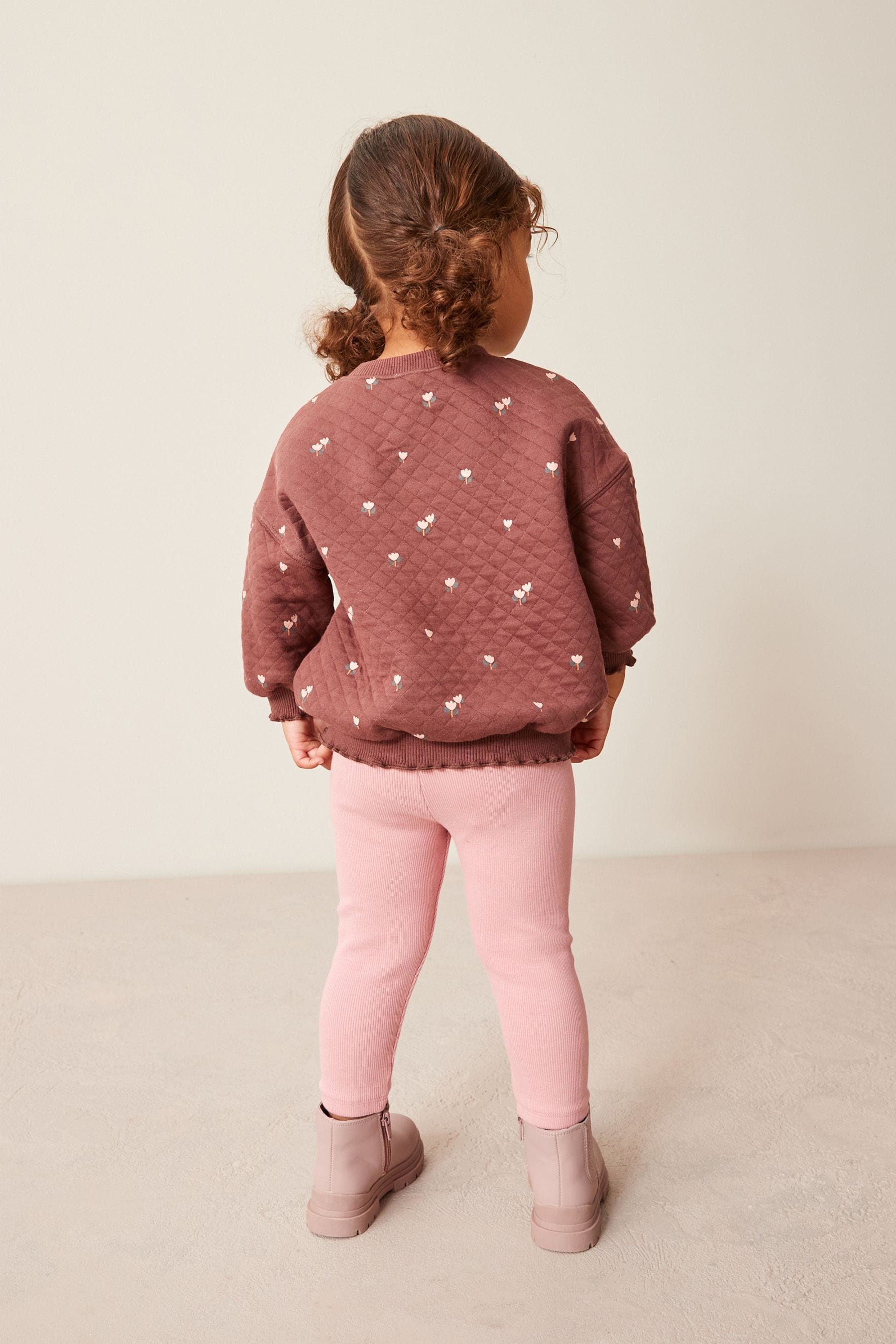 Brown Quilted Sweat and Leggings Set (3mths-7yrs)