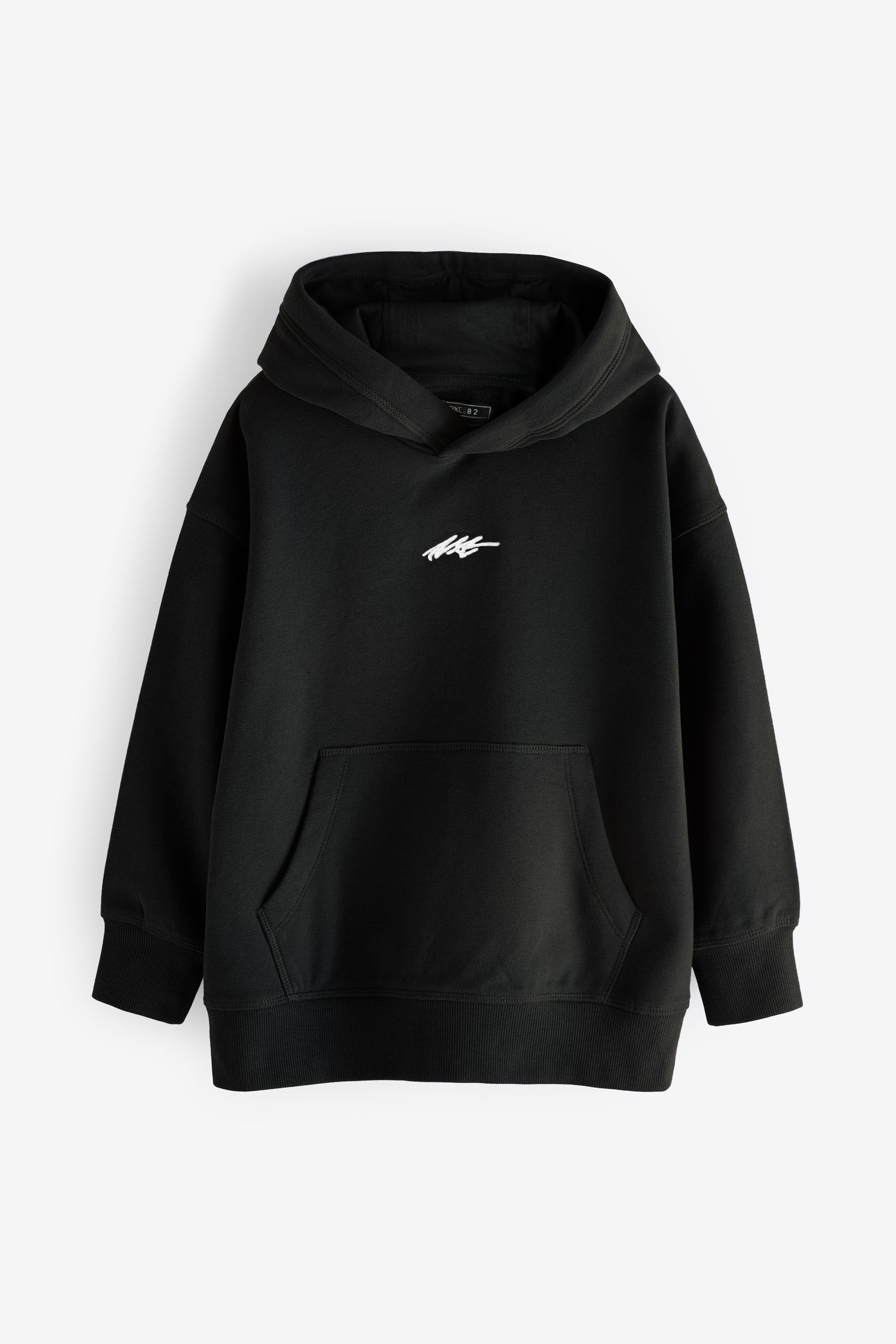 Black Plain Jersey Hoodie (3-16yrs)