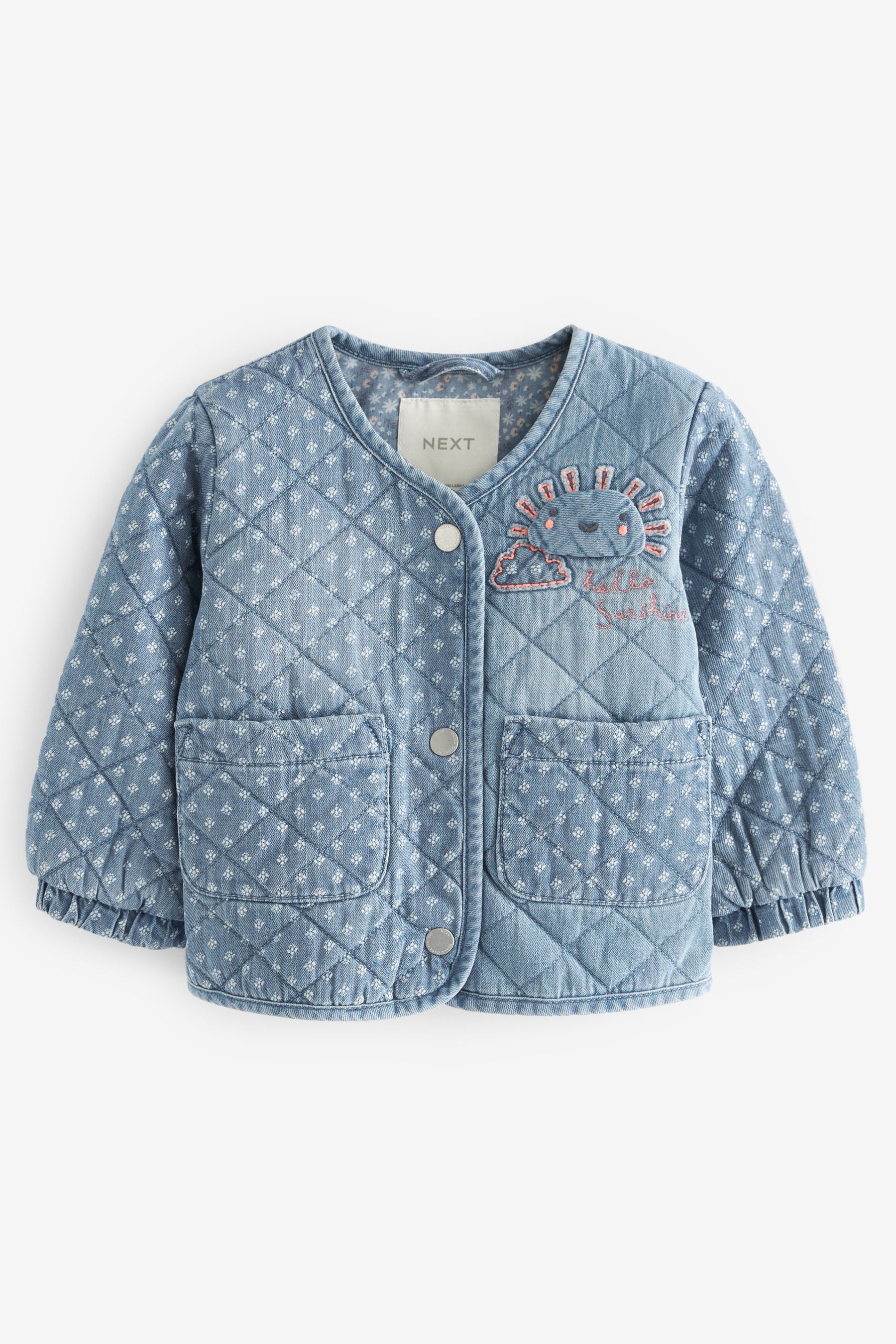 Mid Blue Denim Quilted Character Jacket (3mths-7yrs)