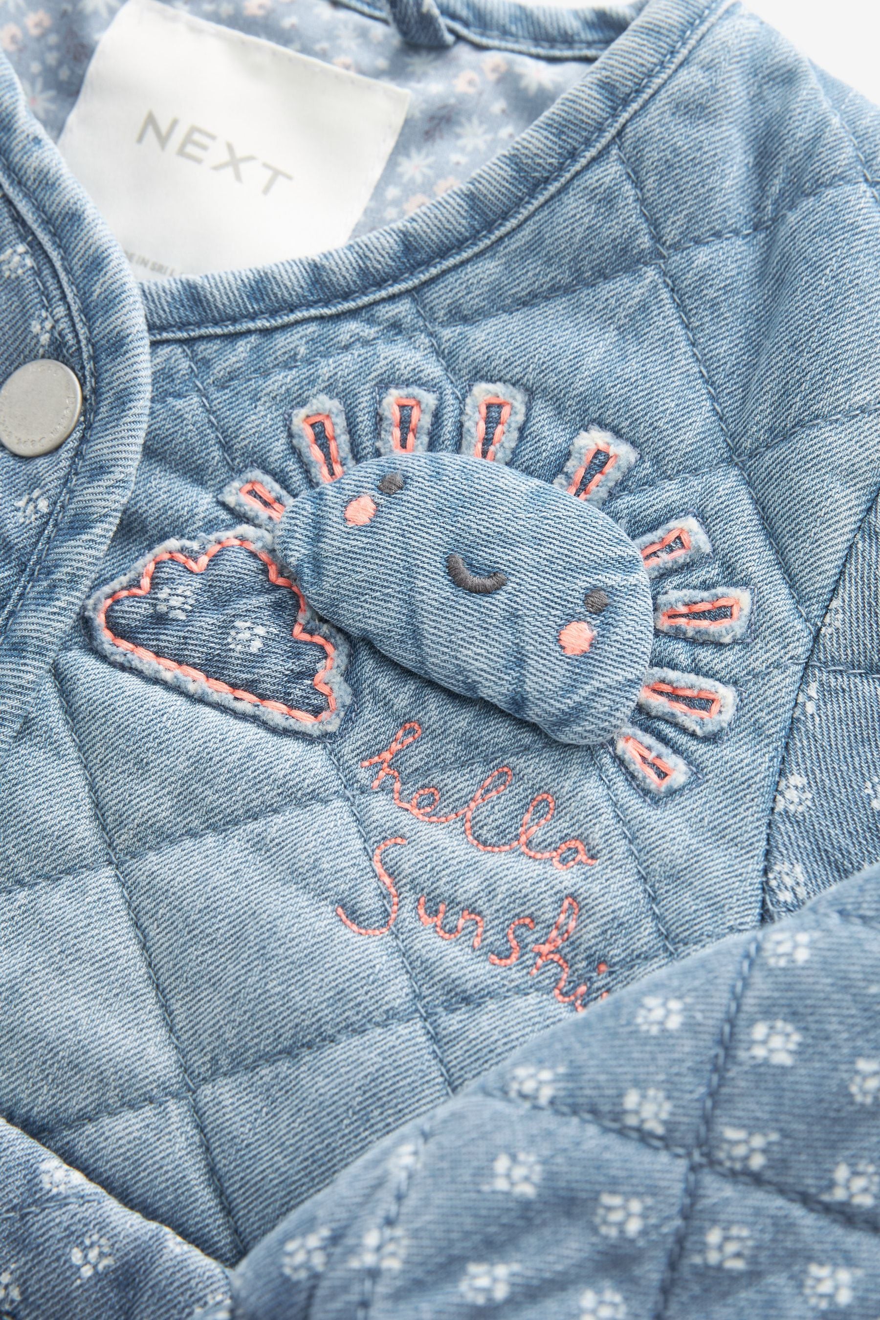 Mid Blue Denim Quilted Character Jacket (3mths-7yrs)