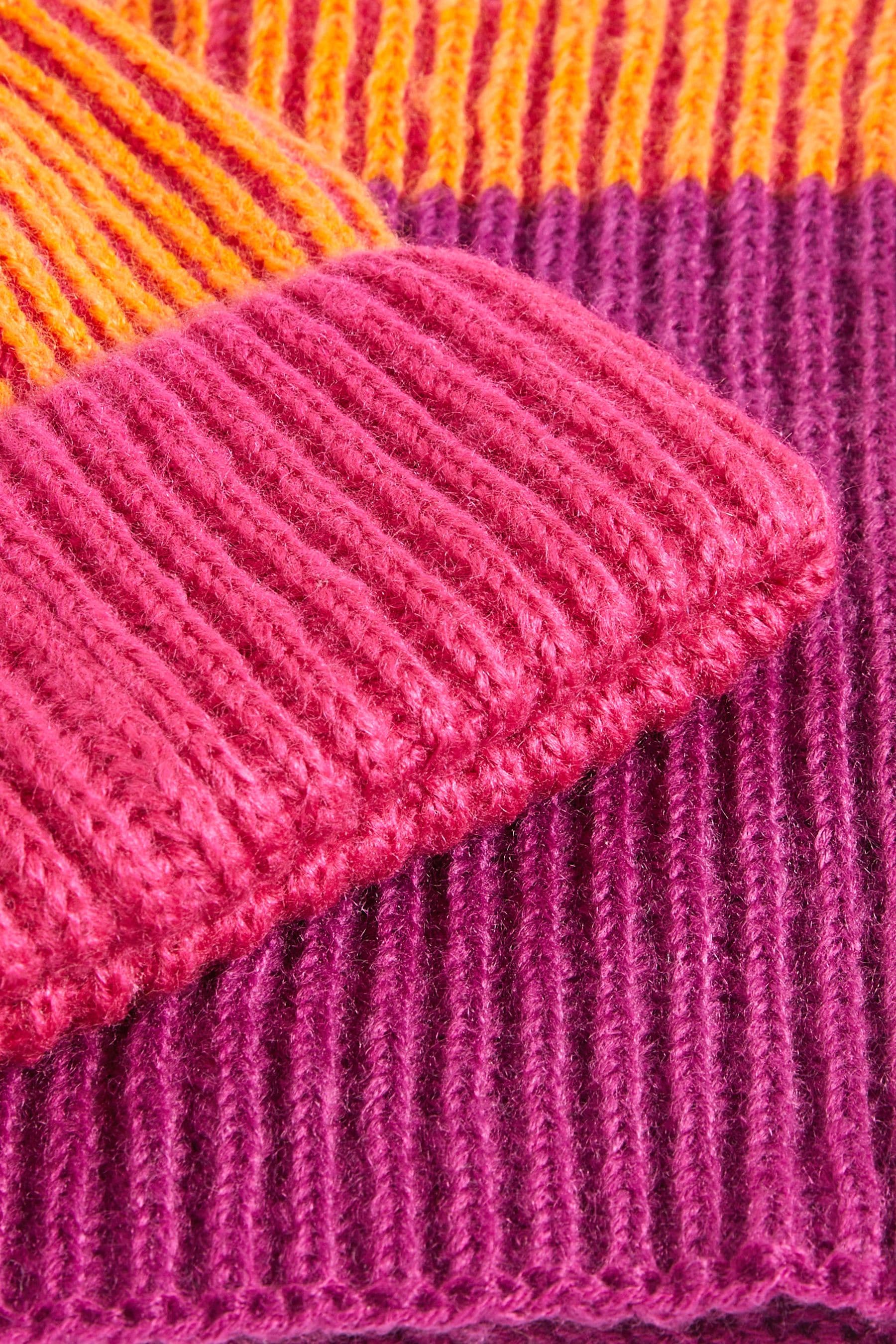 Orange/Pink Colourblock Hat & Scarf Set (1-16yrs) (1-13yrs)