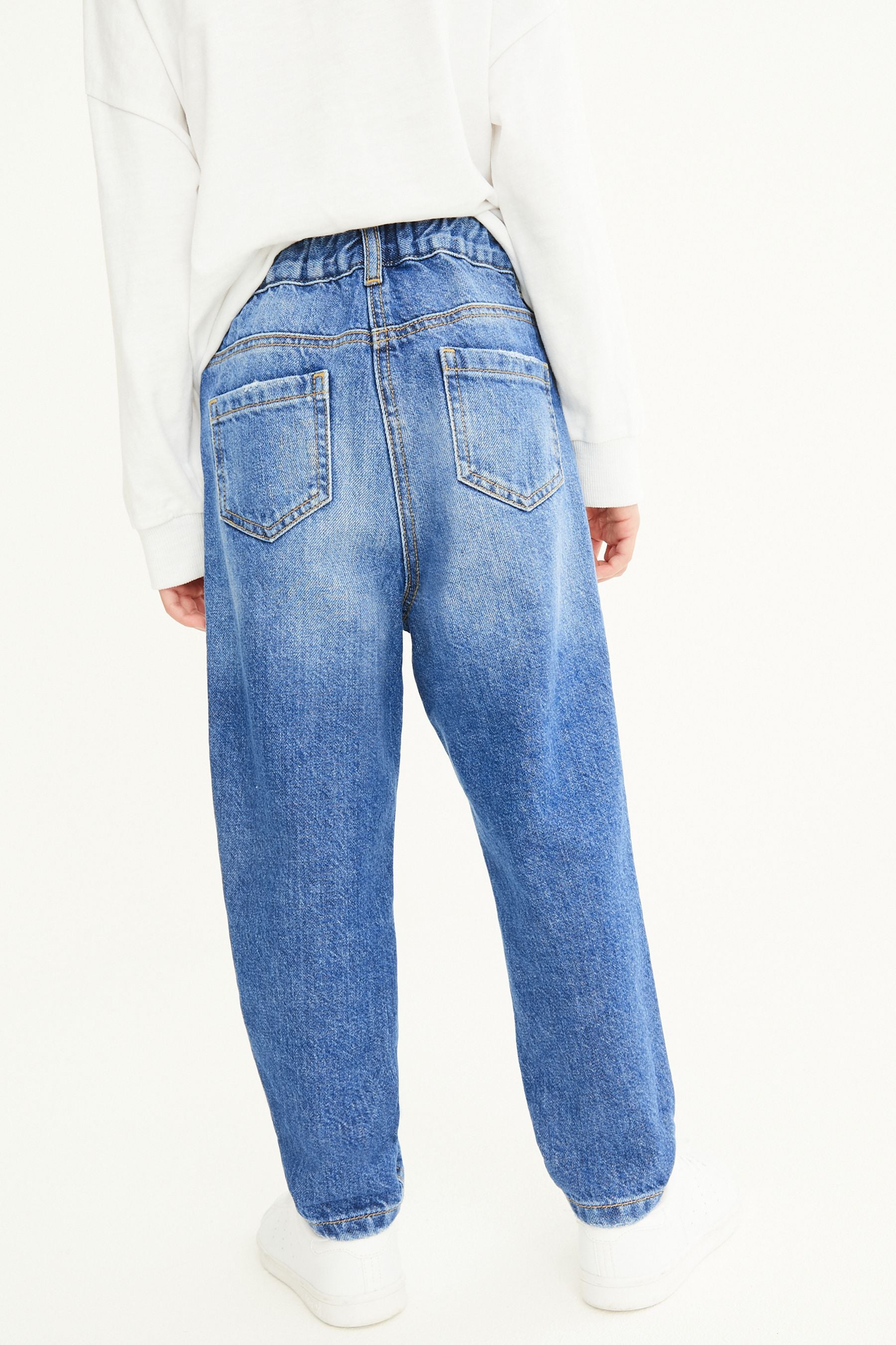 Mid Blue Denim Distressed Mom Jeans (3-16yrs)