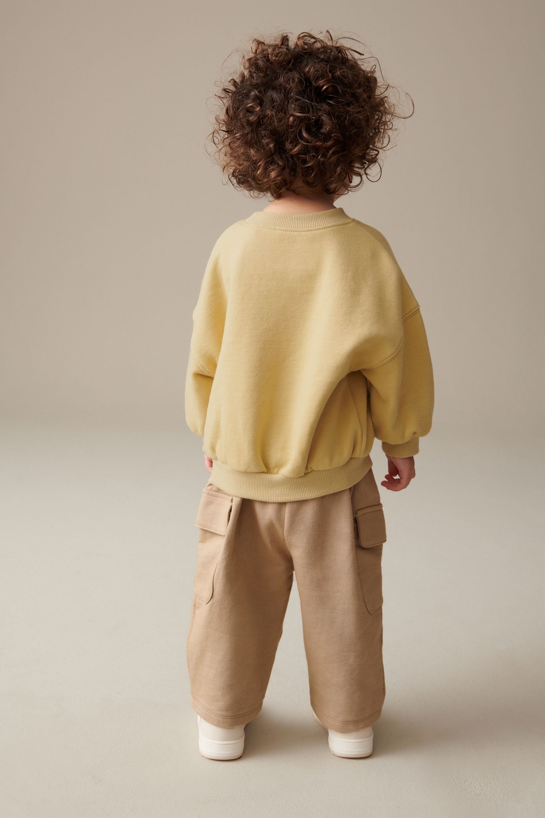 Yellow Crew Sweatshirt & Cargo Joggers Set (3mths-7yrs)