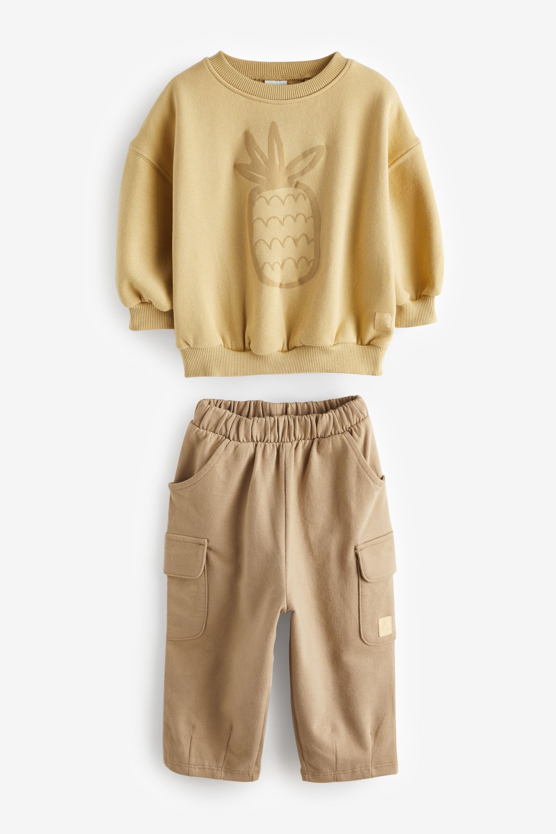 Yellow Crew Sweatshirt & Cargo Joggers Set (3mths-7yrs)