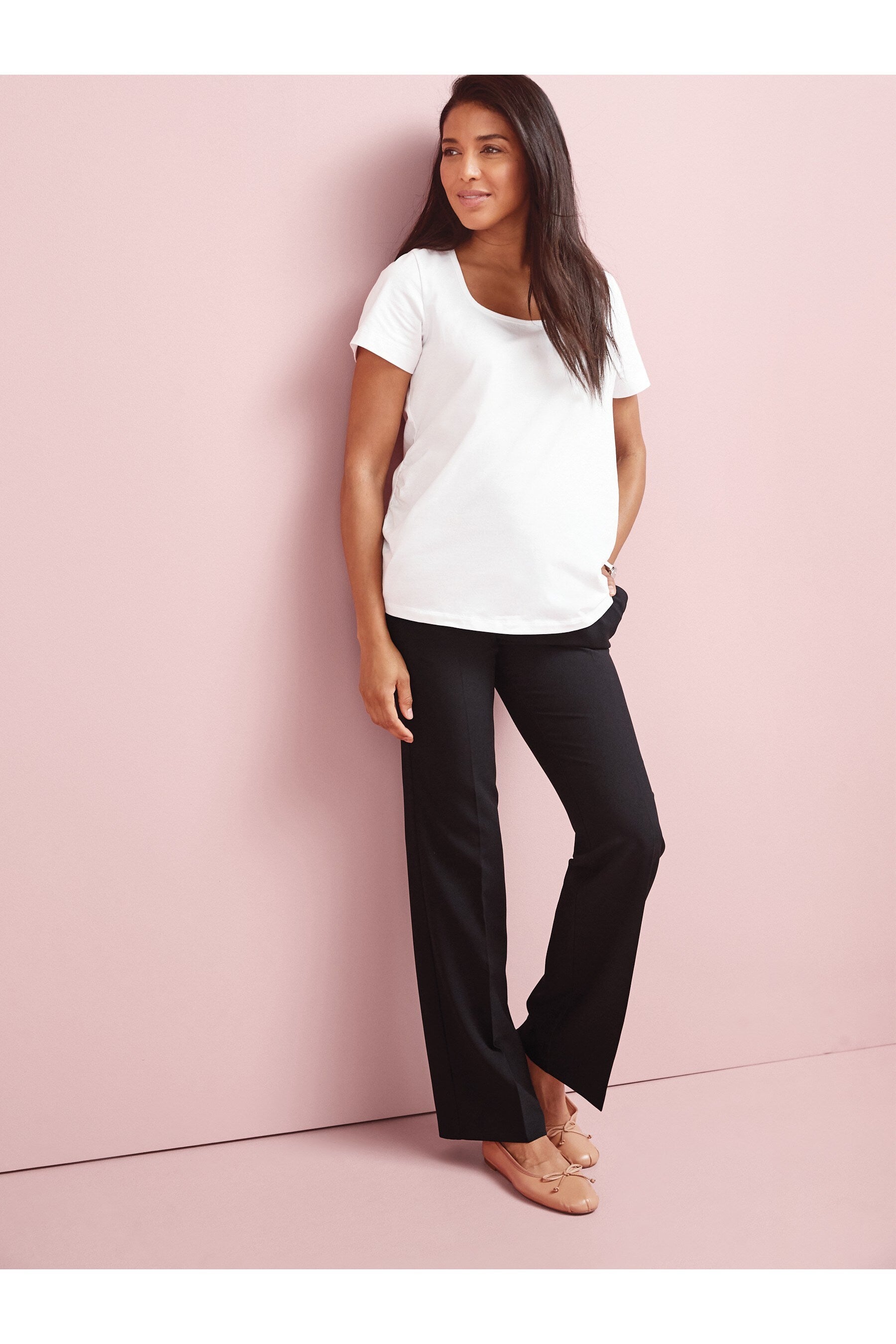 Black Maternity Boot Cut Trousers