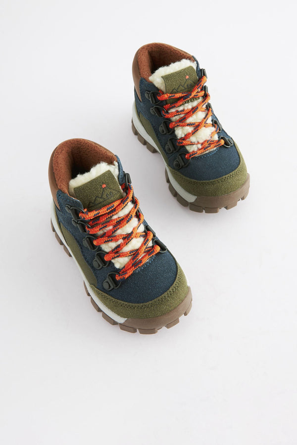 Navy Blue/Khaki Green Thermal Thinsulate™ Lined Hiker Boots