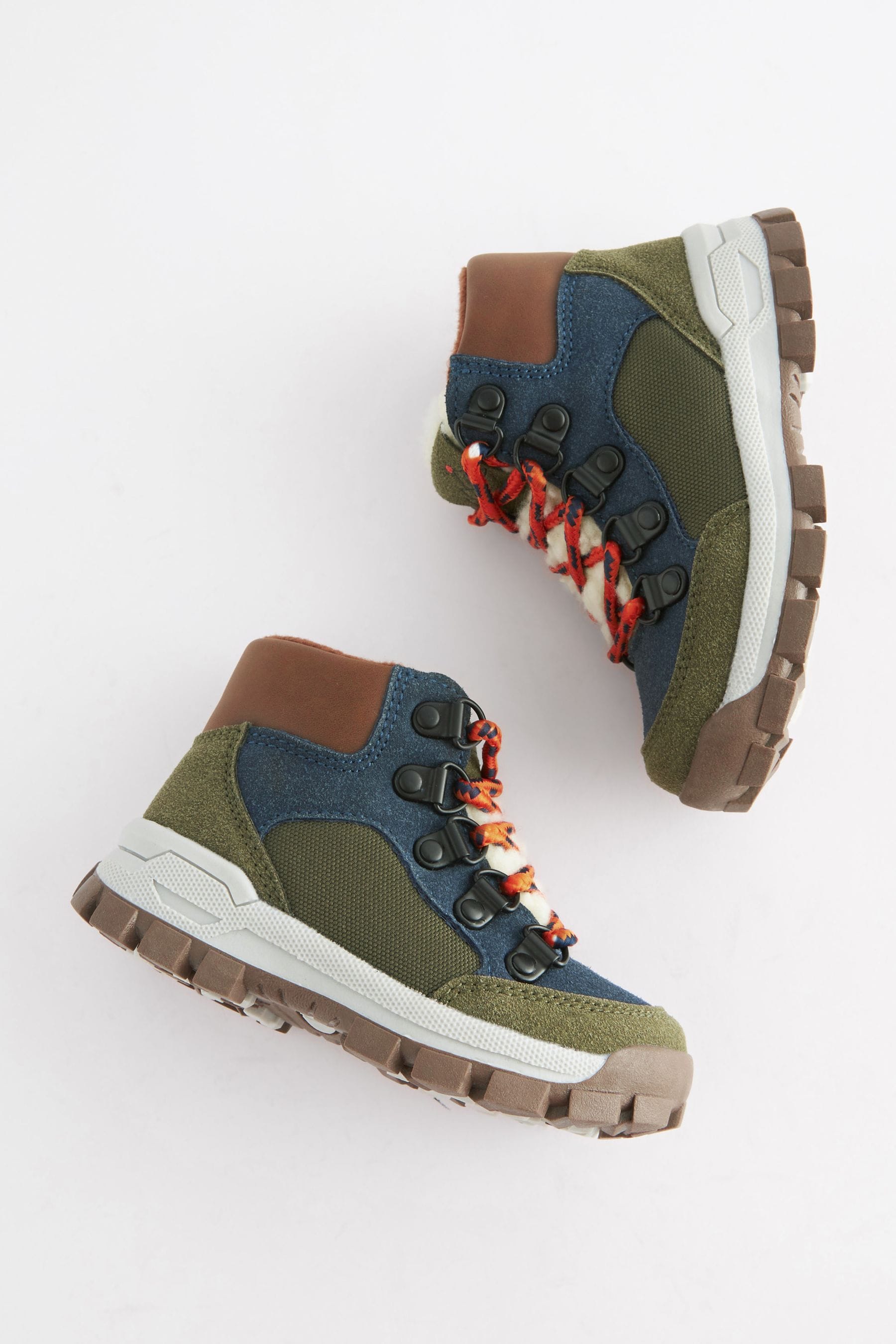 Navy Blue/Khaki Green Thermal Thinsulate™ Lined Hiker Boots