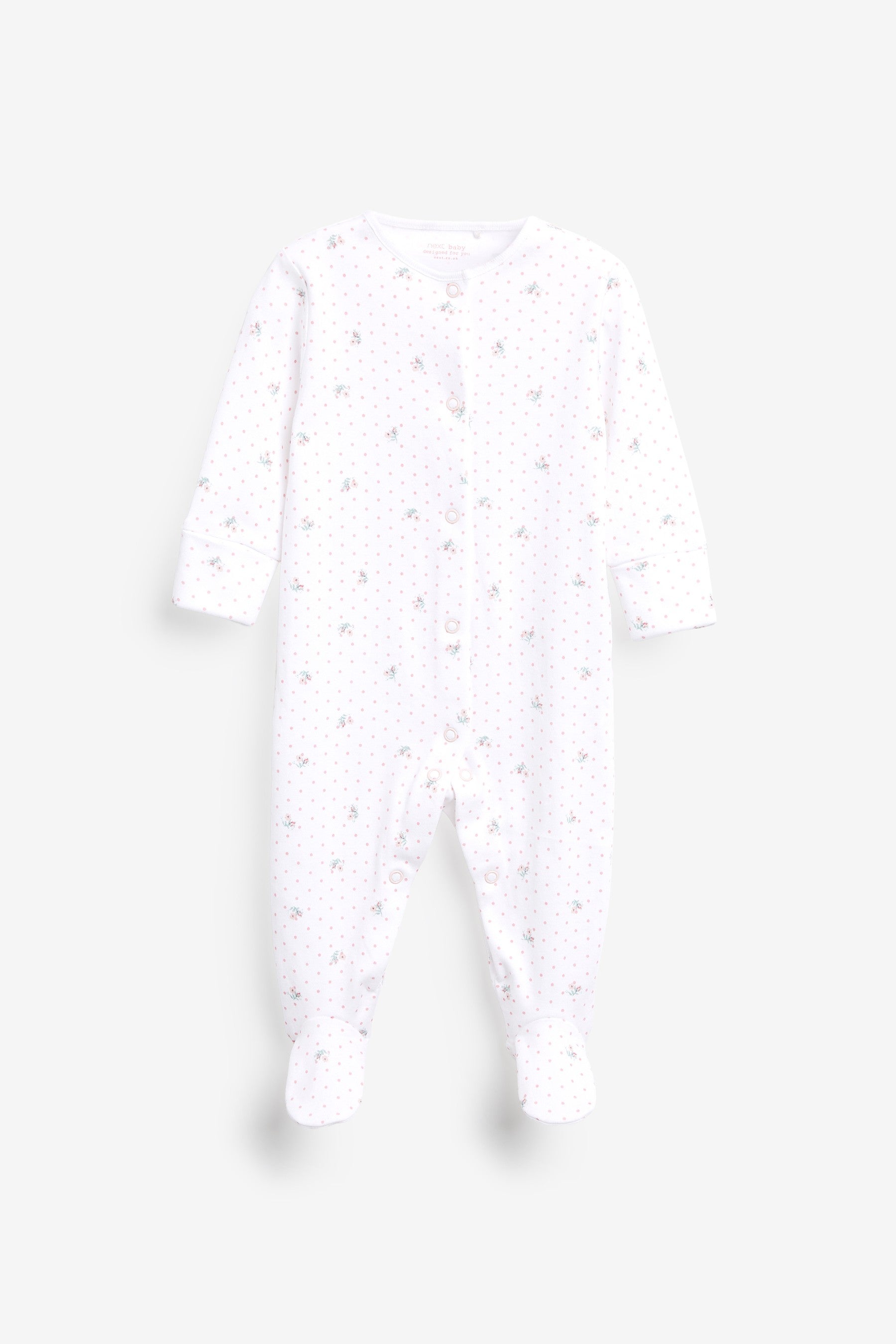 Pink Spot 7 Pack Sleepsuits (0-2yrs)