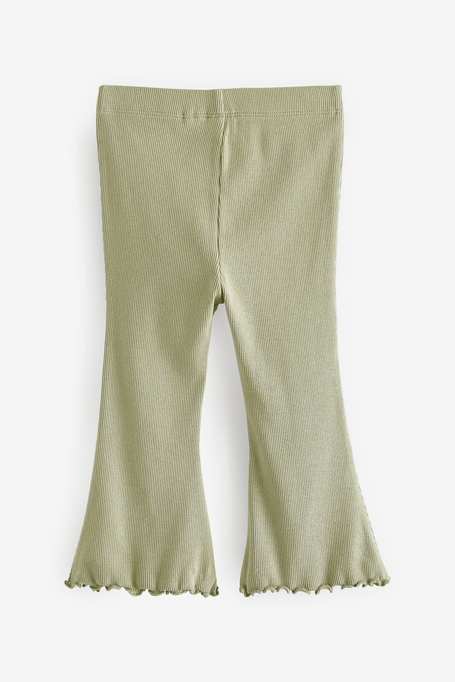 Green Rib Flare Leggings (3mths-7yrs)