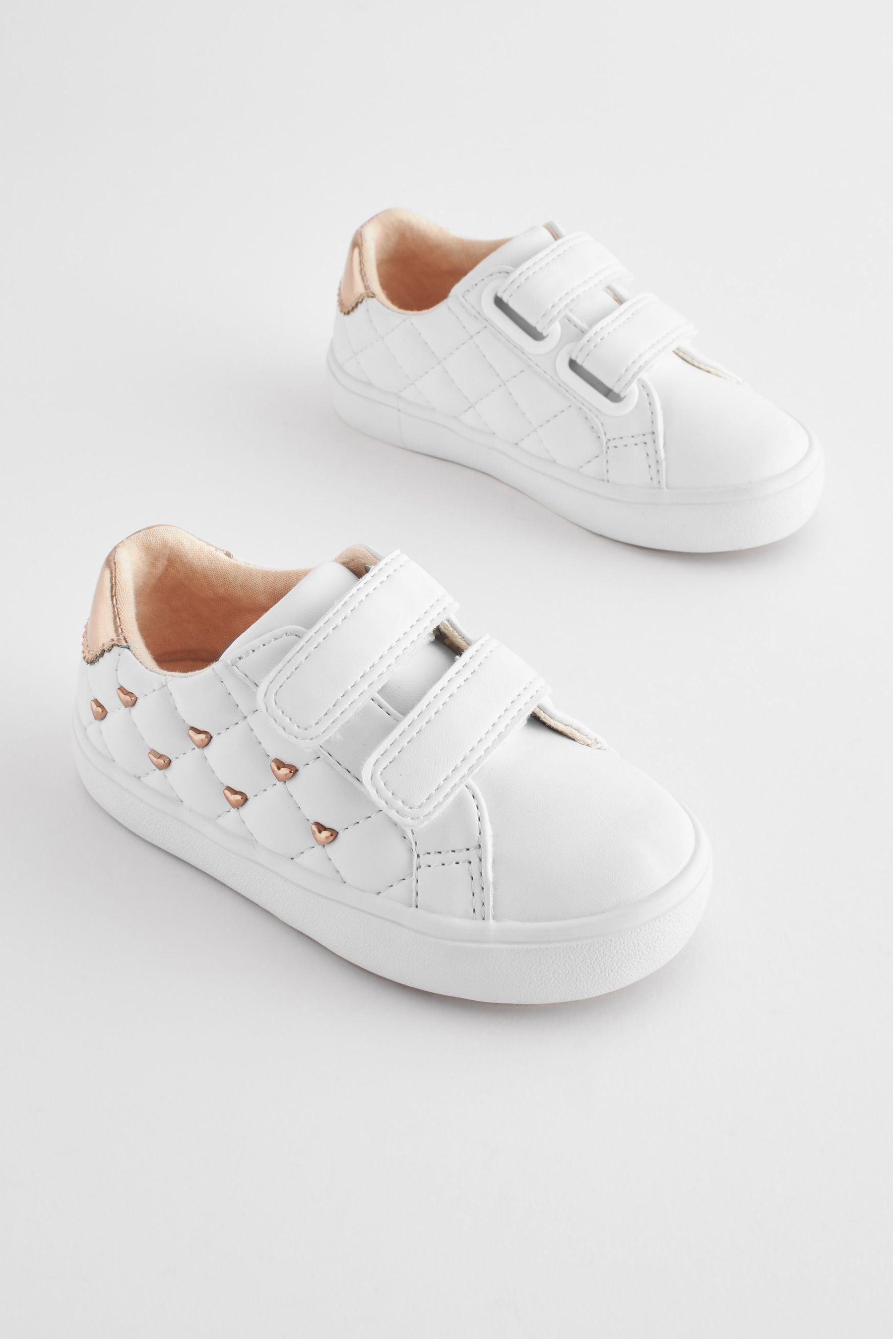 White Quilted Trainers