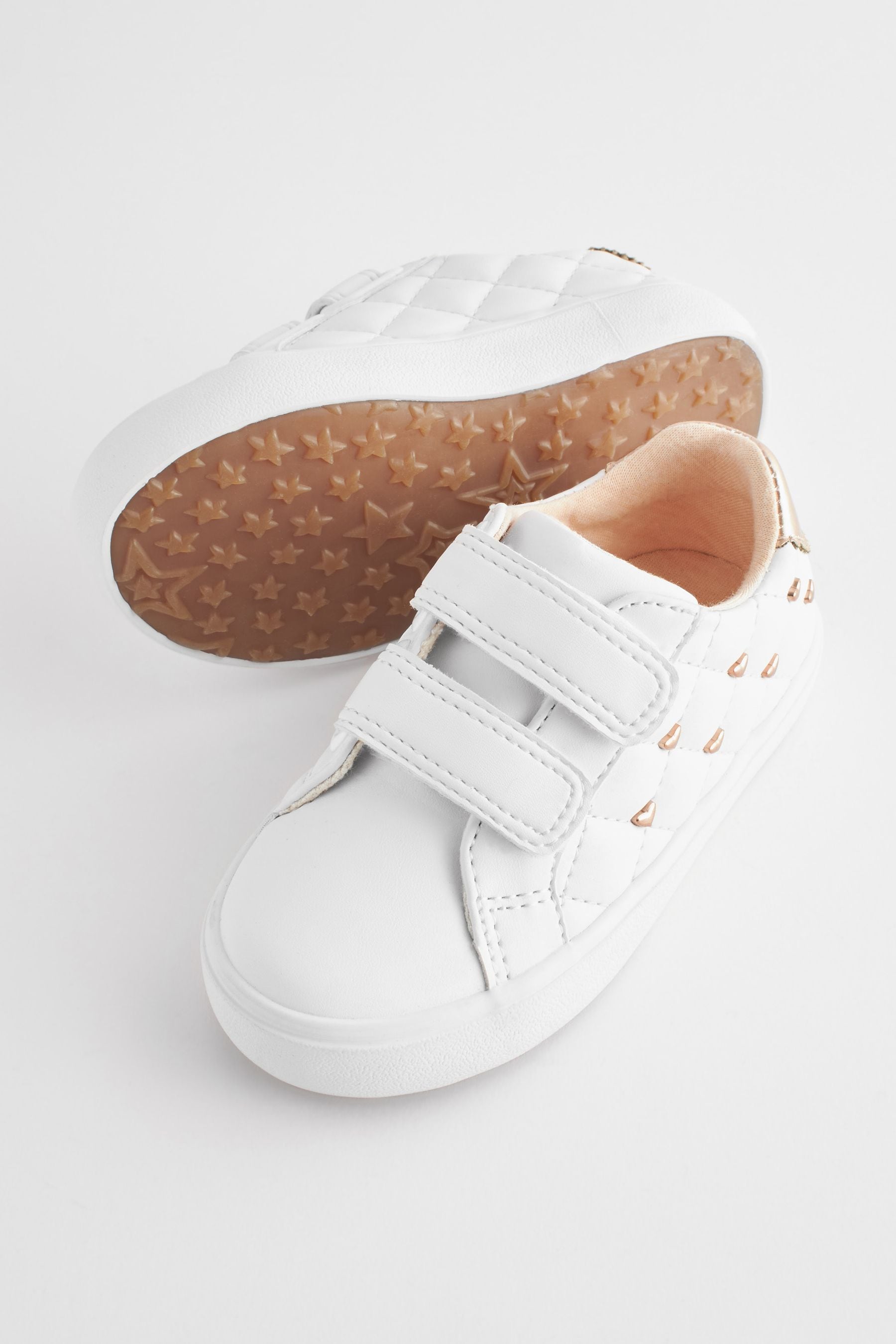 White Quilted Trainers