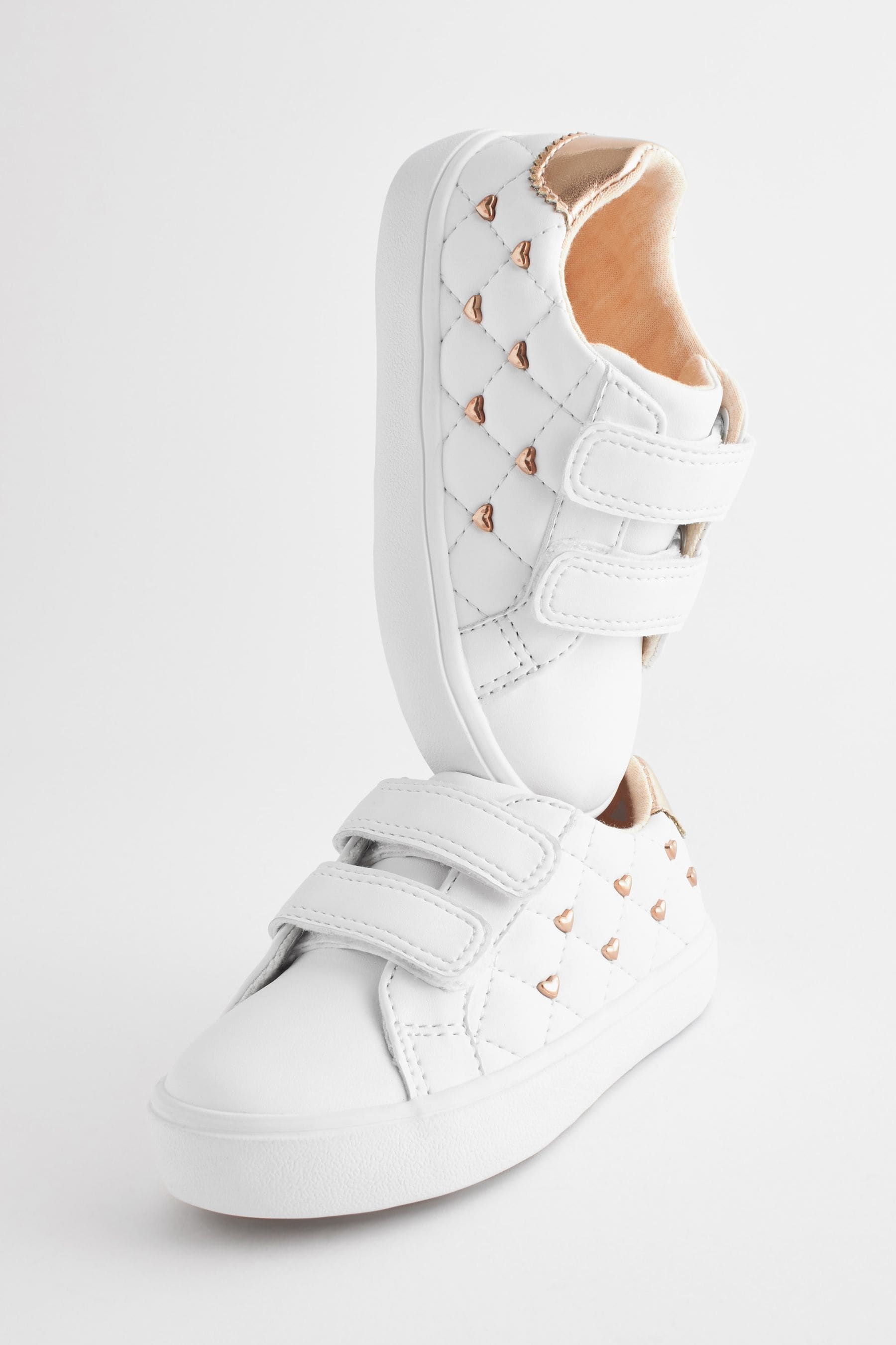 White Quilted Trainers