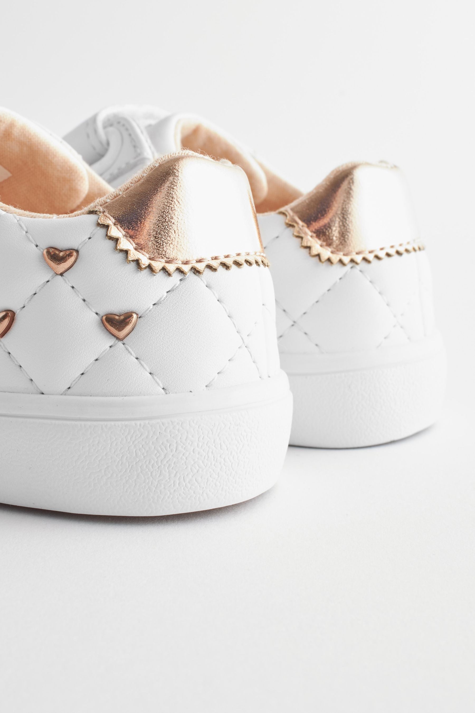 White Quilted Trainers