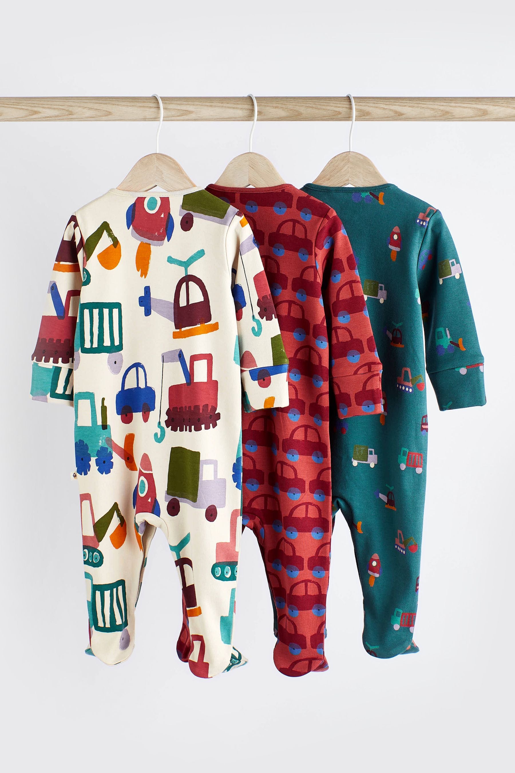 Multi Baby Sleepsuits 3 Pack (0-3yrs)