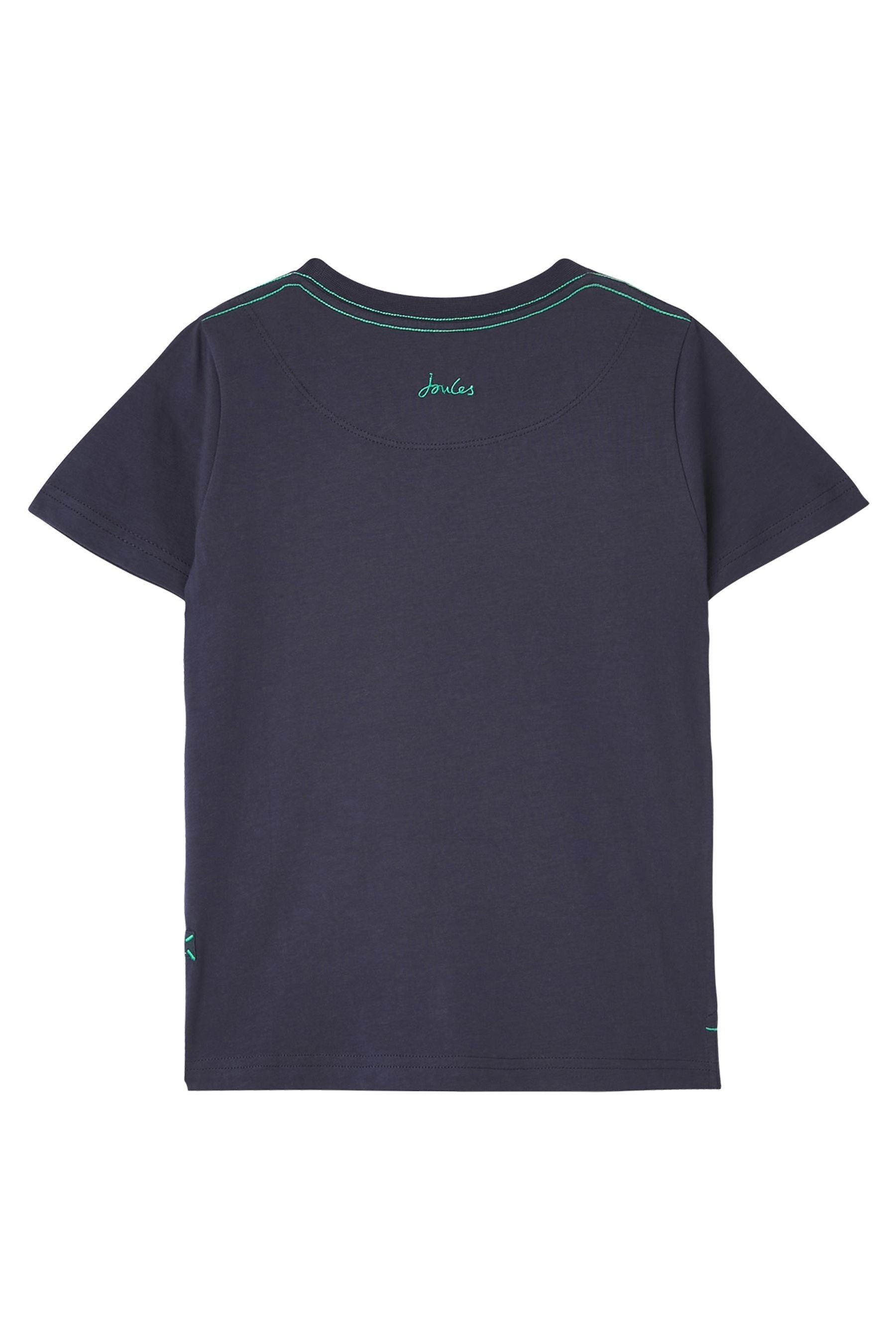 Joules Blue Ben Short Sleeve Screenprint Artwork T-Shirt