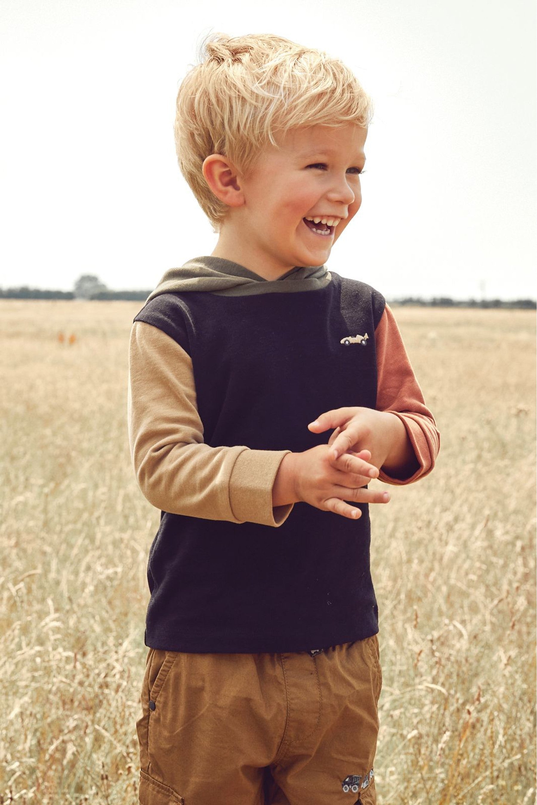 Multi Cosy Jersey Colourblock Hoodie (3mths-7yrs)