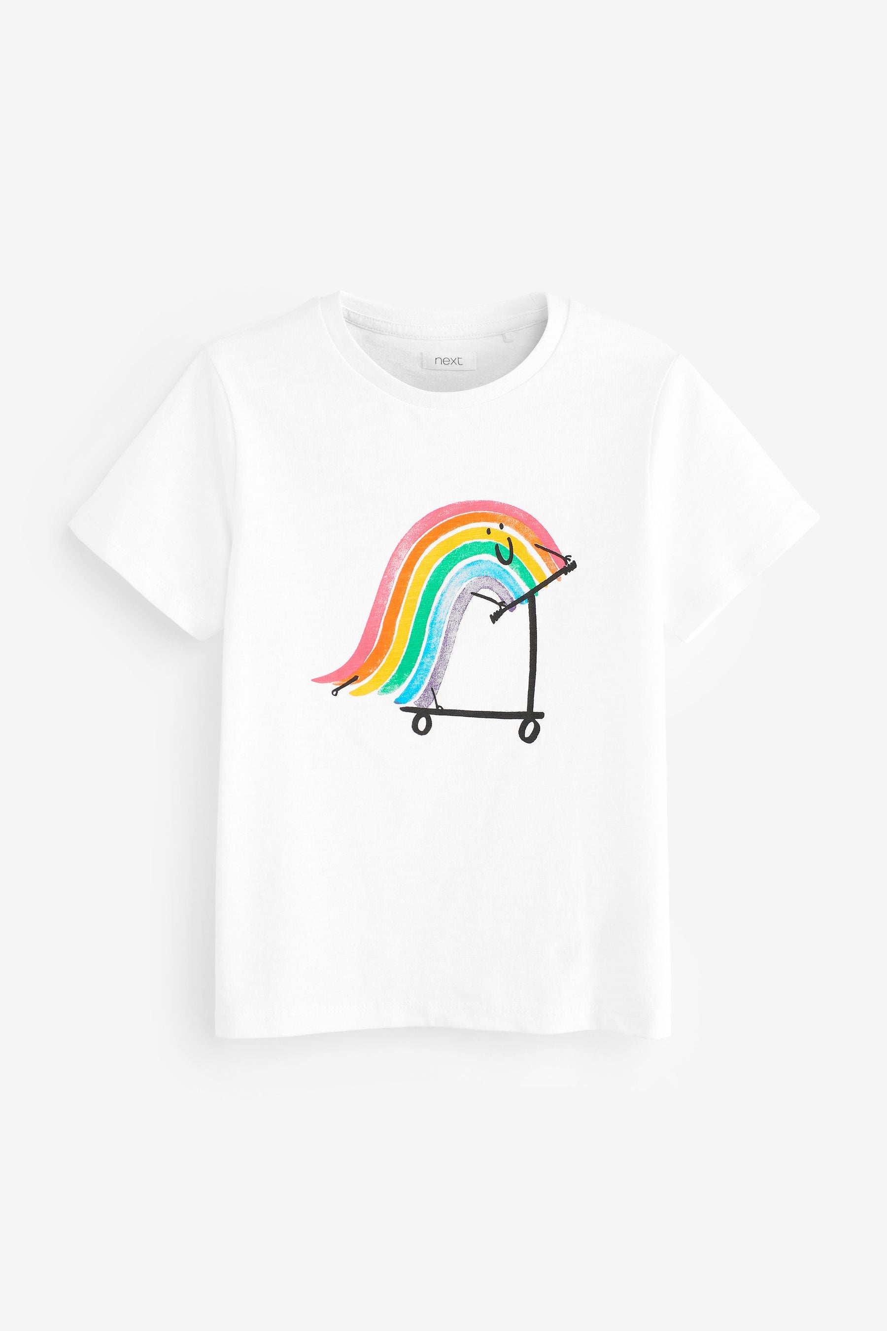 Multi 5 Pack Skating Rainbow T-Shirts (3-16yrs)