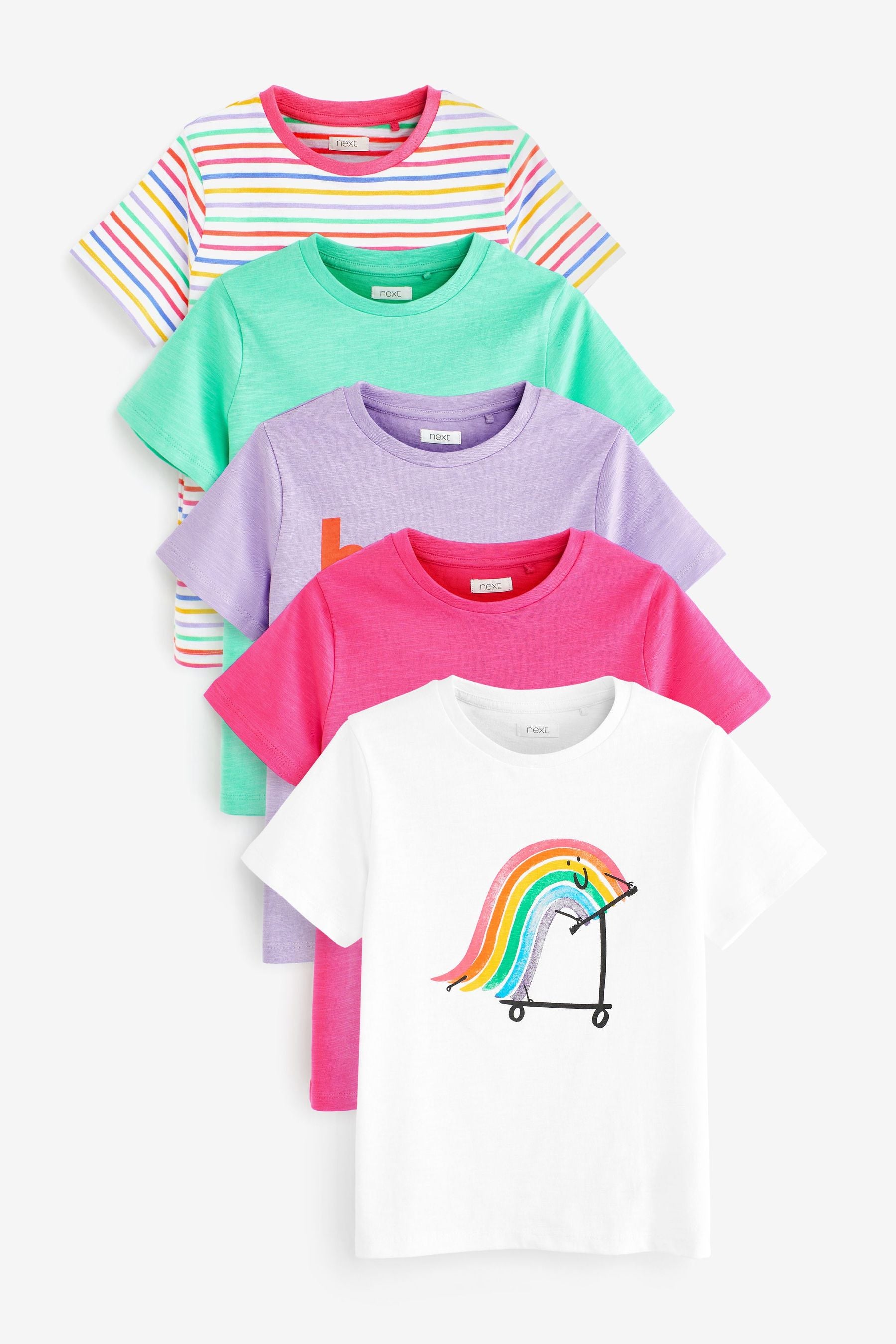 Multi 5 Pack Skating Rainbow T-Shirts (3-16yrs)