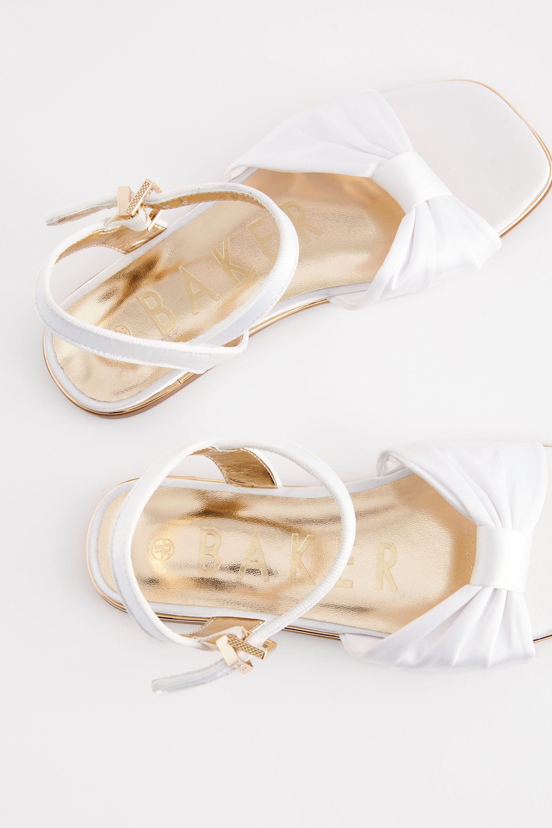 Ivory Baker by Ted Baker Girls Satin Bow Sandals